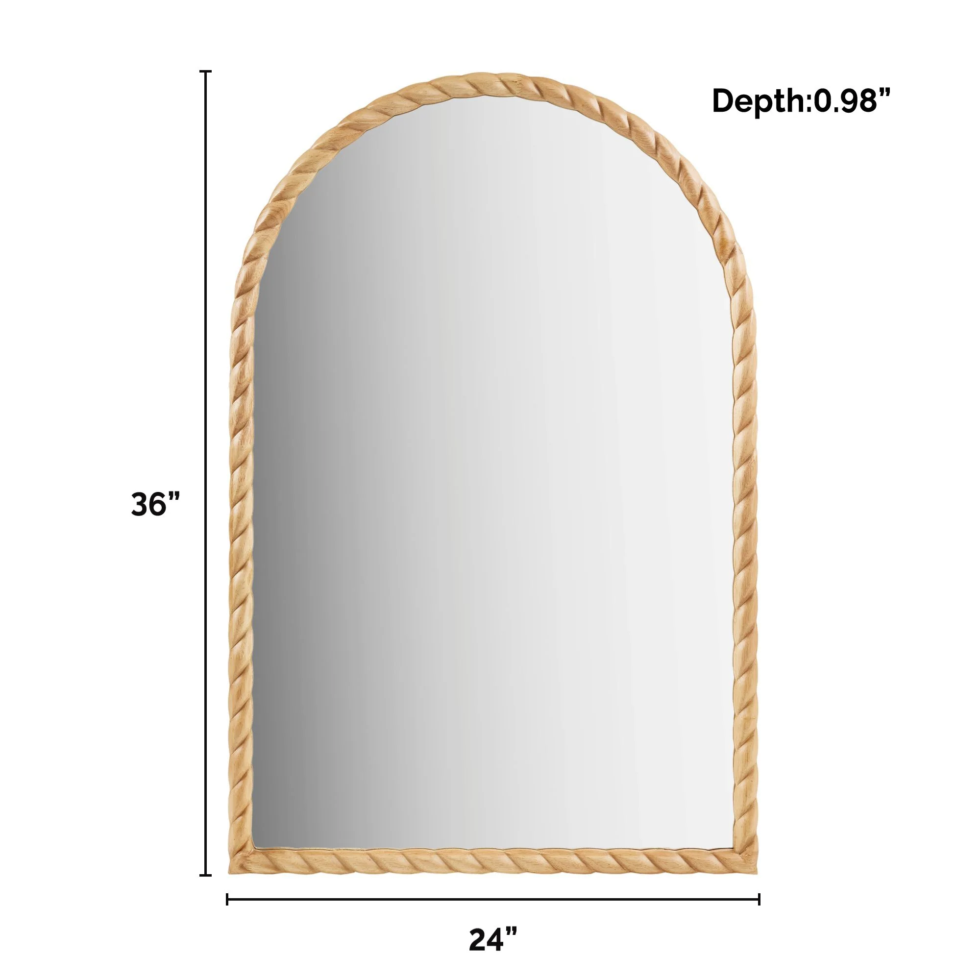 Montra Arched Braided Wood Wall Mirror - Image 10
