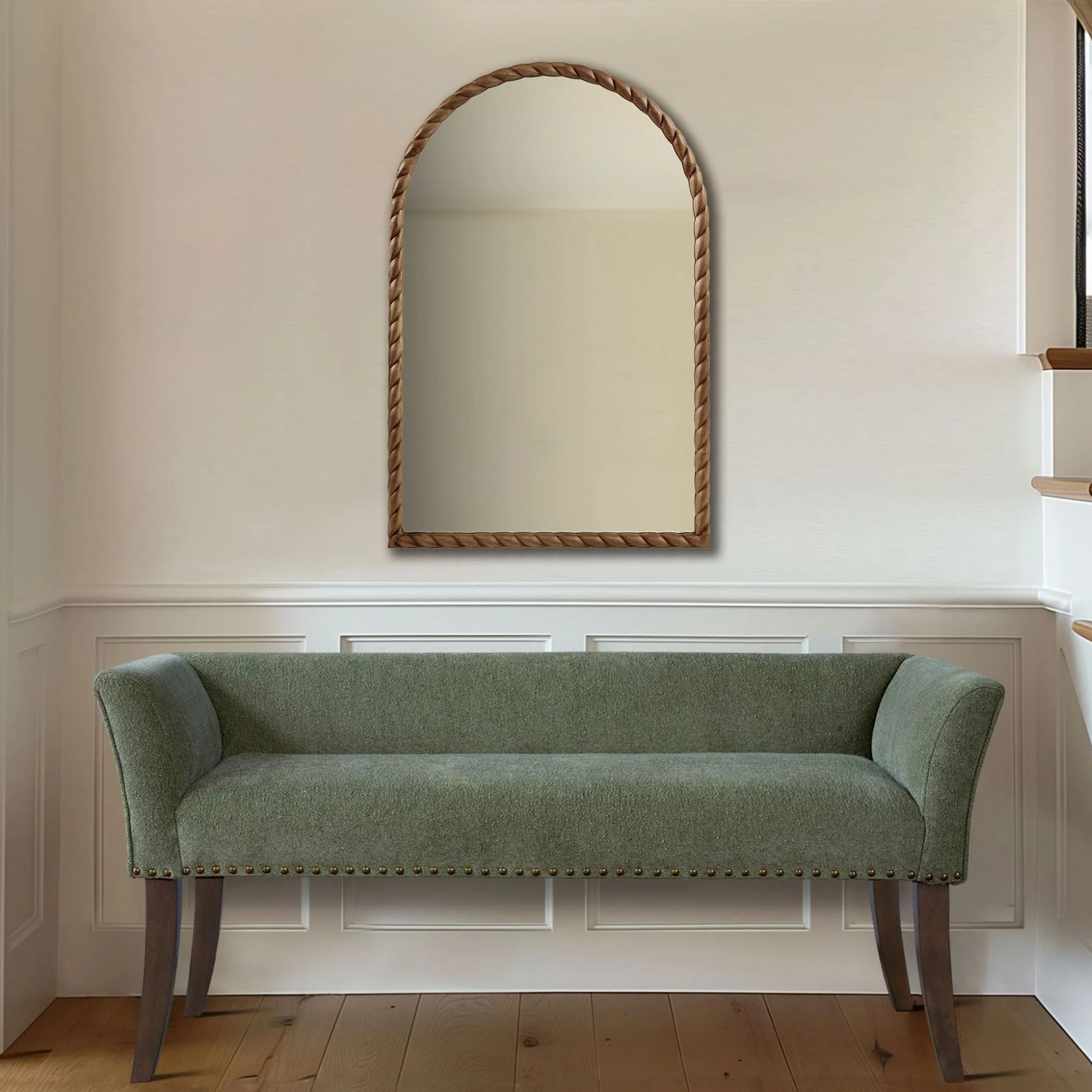 Montra Arched Braided Wood Wall Mirror - Image 13
