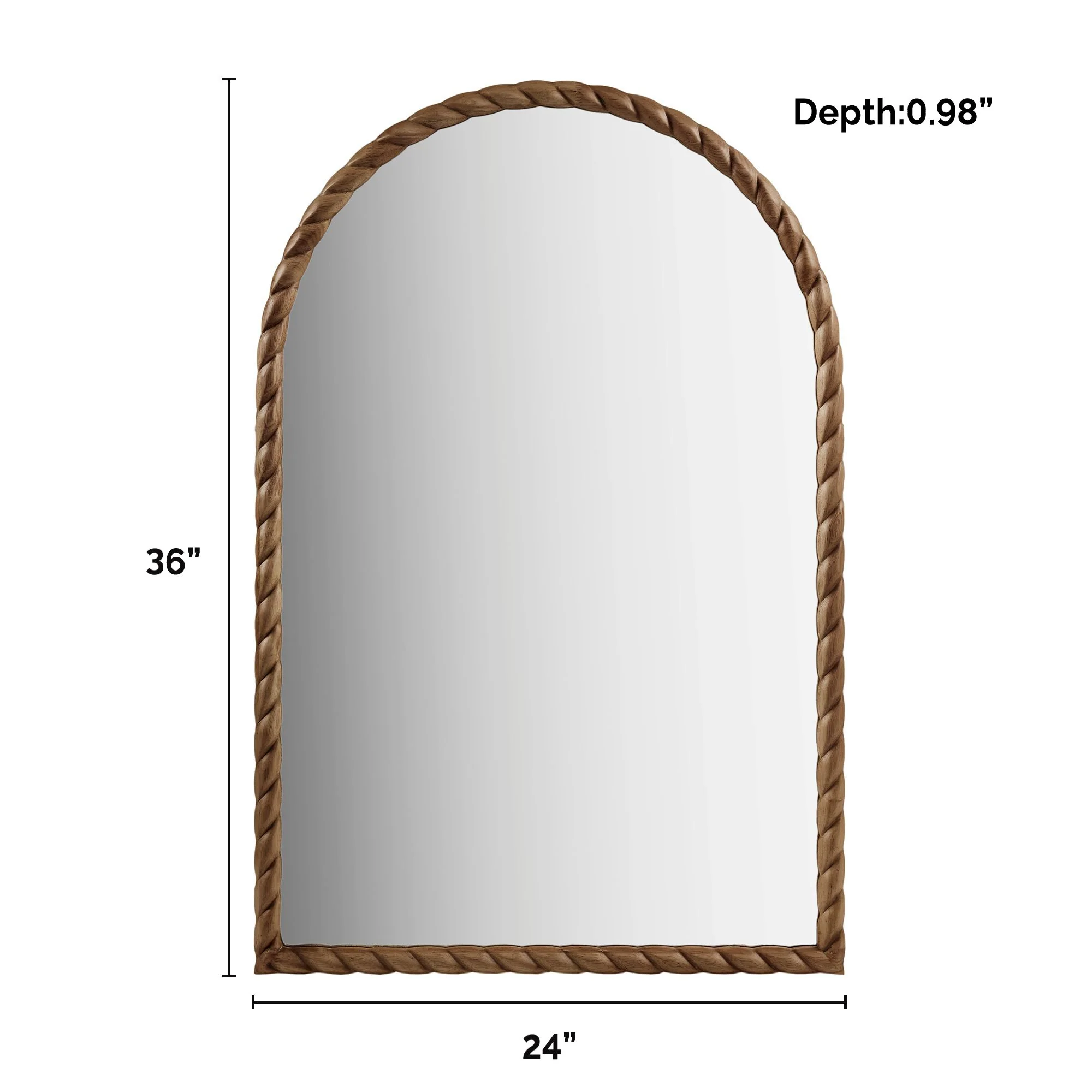 Montra Arched Braided Wood Wall Mirror - Image 20
