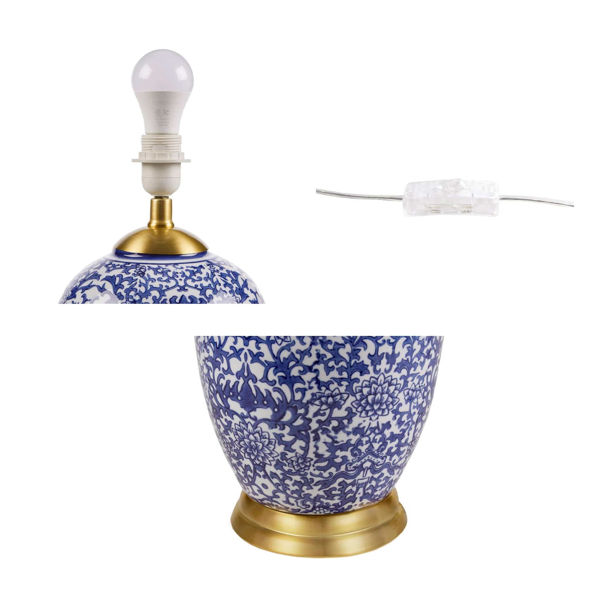 Mystique Blue Ceramic Ginger Jar Table Lamp - Image 12