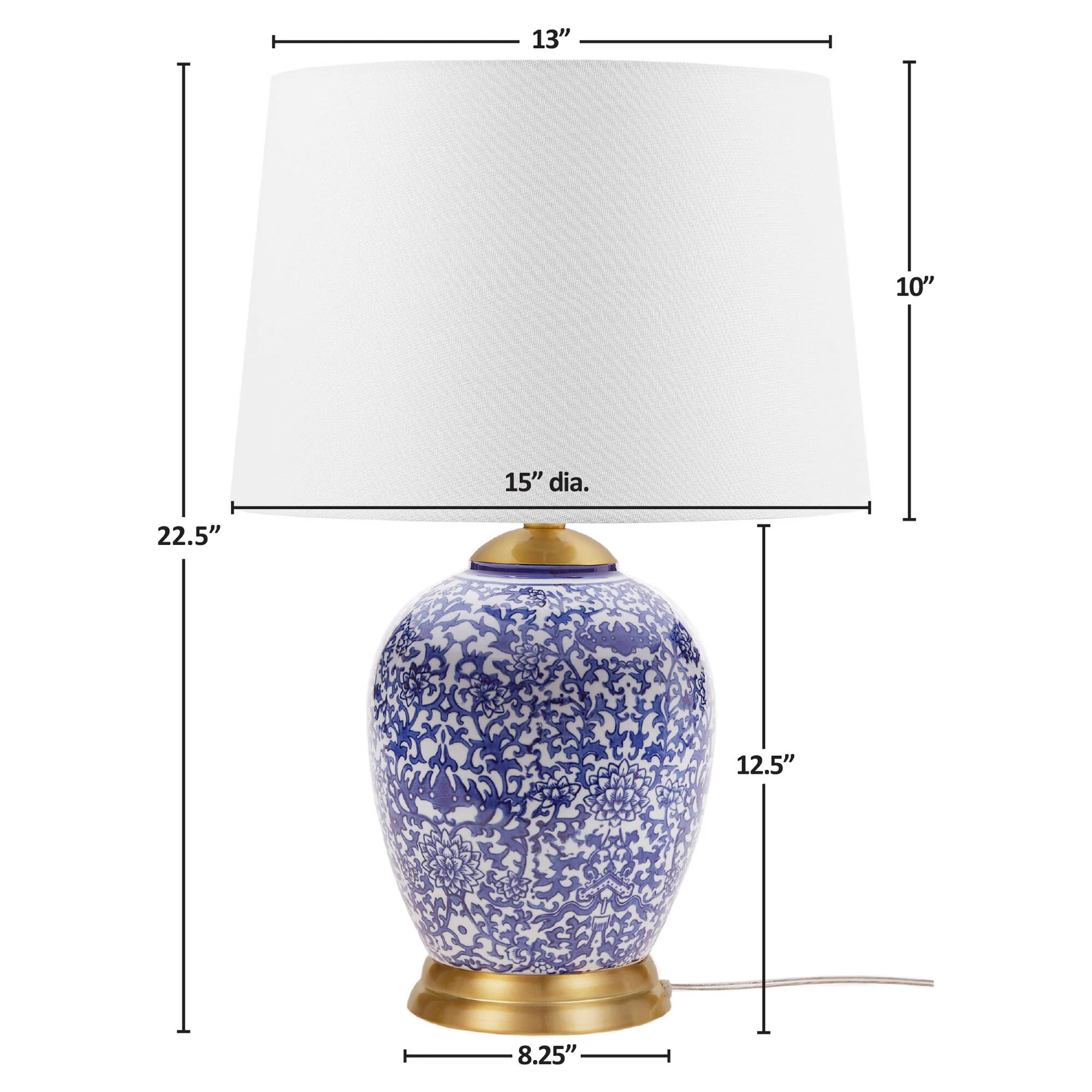 Mystique Blue Ceramic Ginger Jar Table Lamp - Image 13
