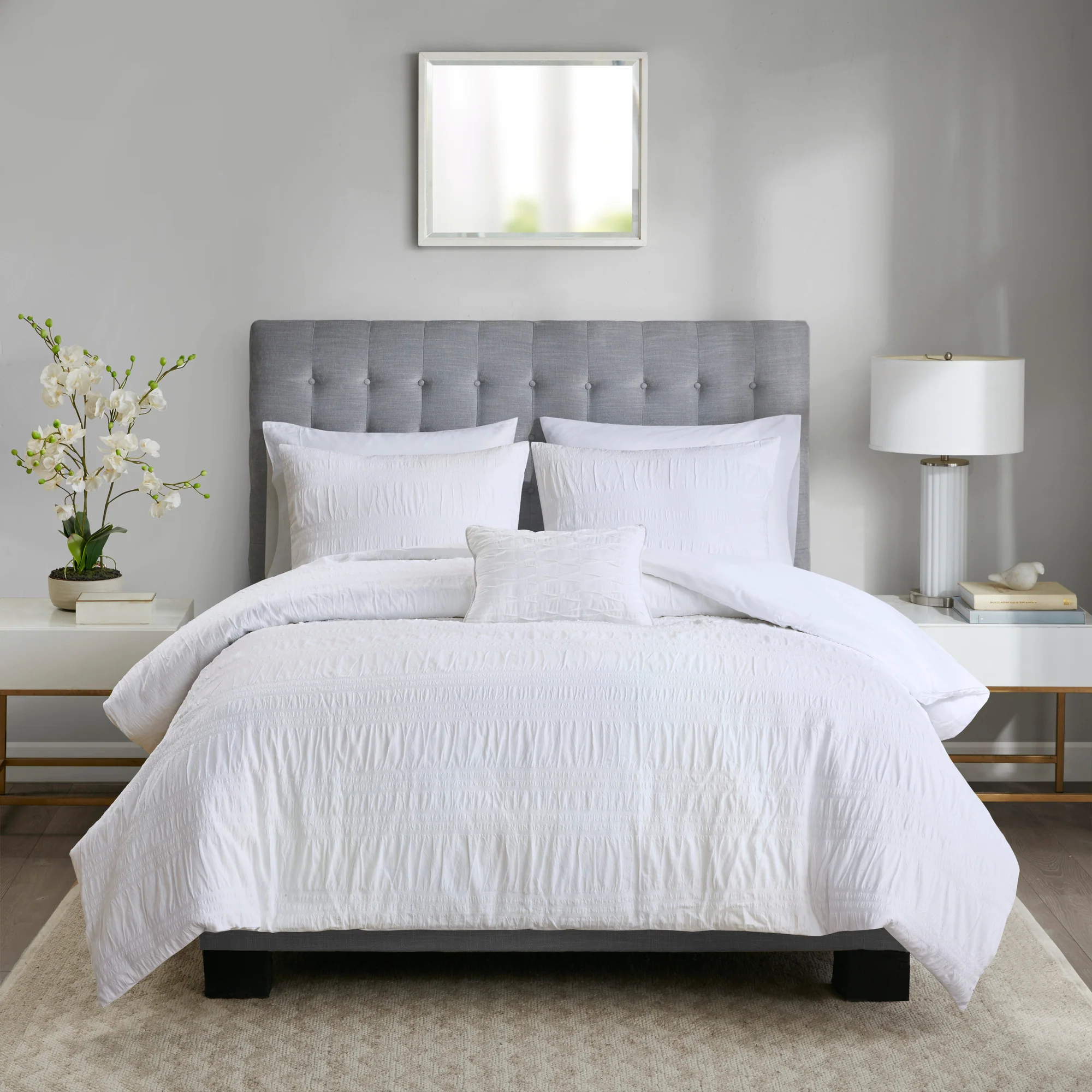 Nicolette 4-Piece Cotton Seersucker Duvet Cover Set - Image 3
