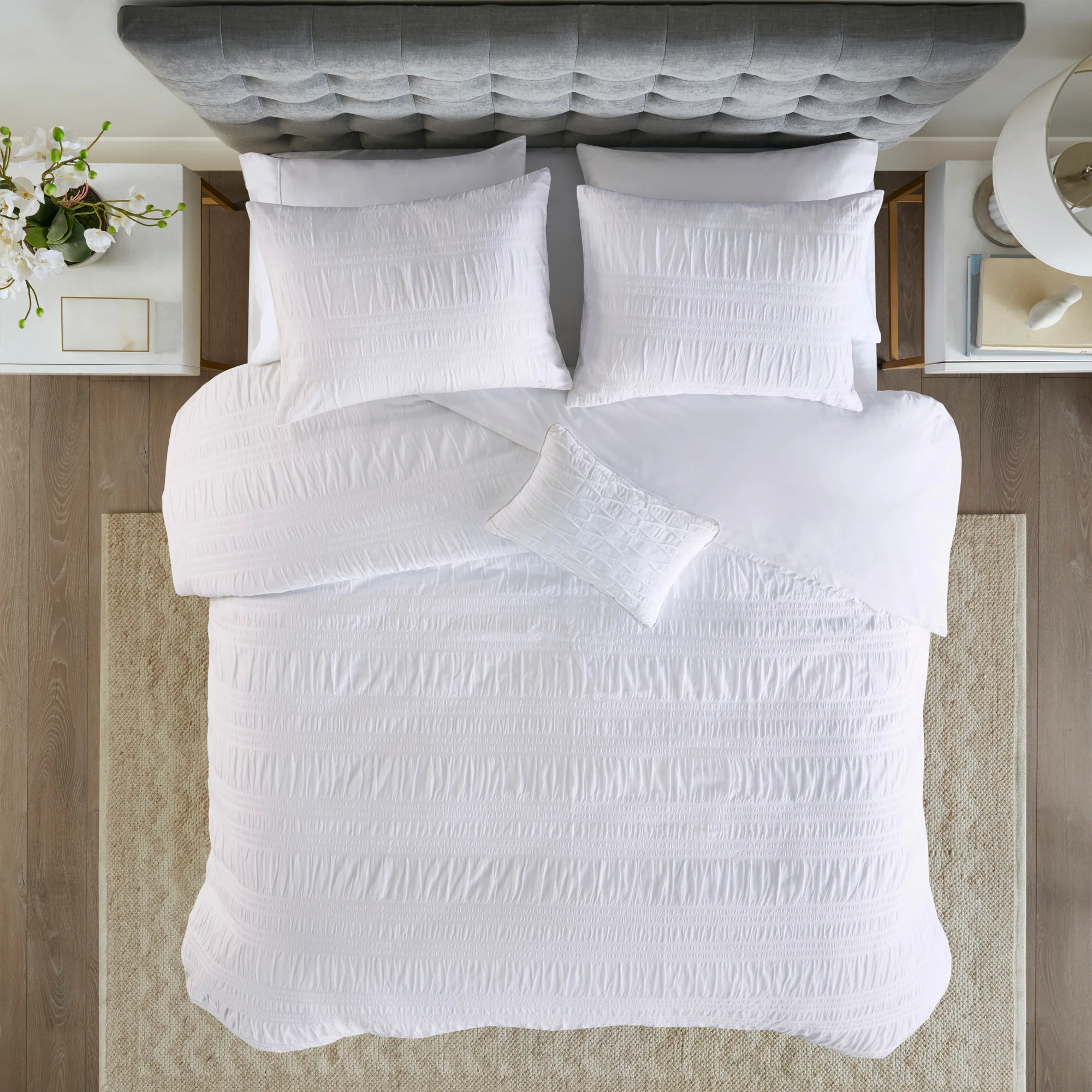 Nicolette 4-Piece Cotton Seersucker Duvet Cover Set - Image 4