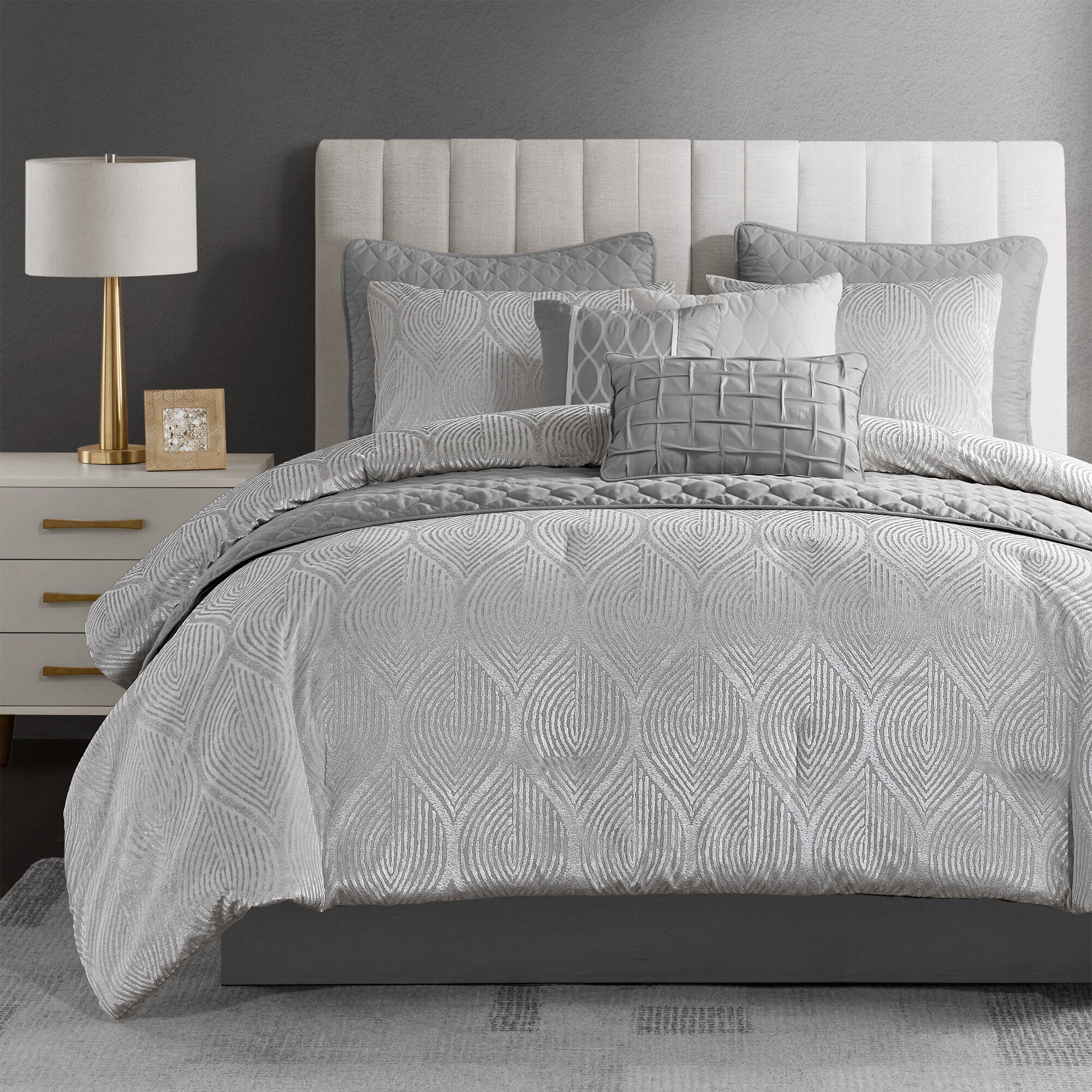 Nocturne 10-Piece Jacquard Comforter Set - Image 18