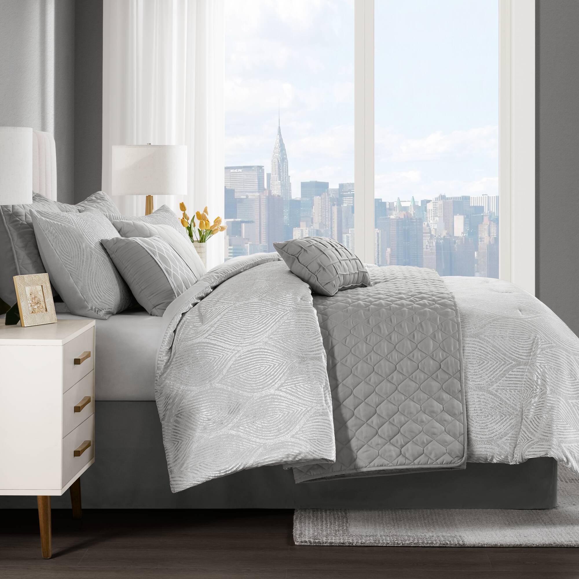 Nocturne 10-Piece Jacquard Comforter Set - Image 22