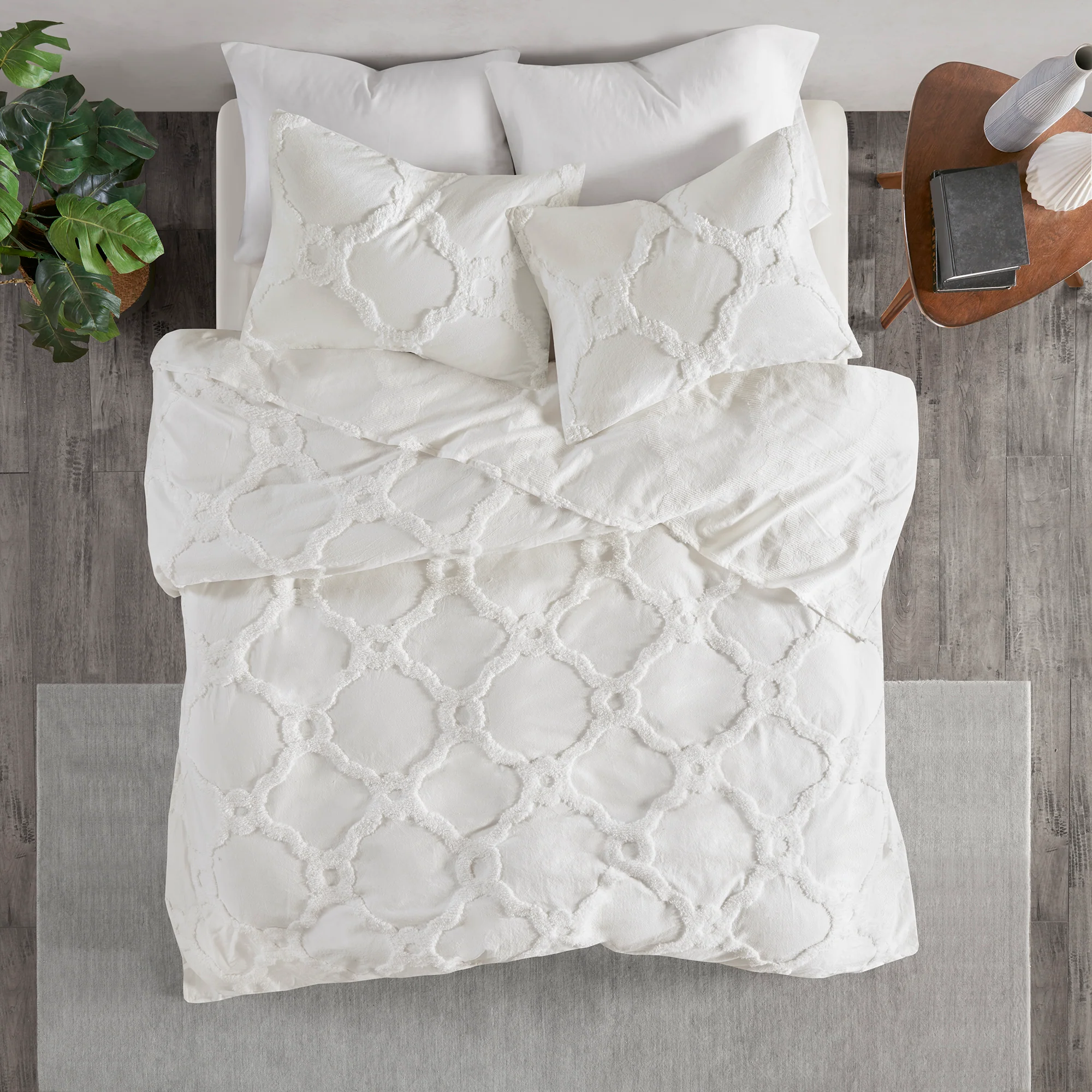 Pacey 3-Piece Tufted Cotton Chenille Geometric Comforter Set - Image 3