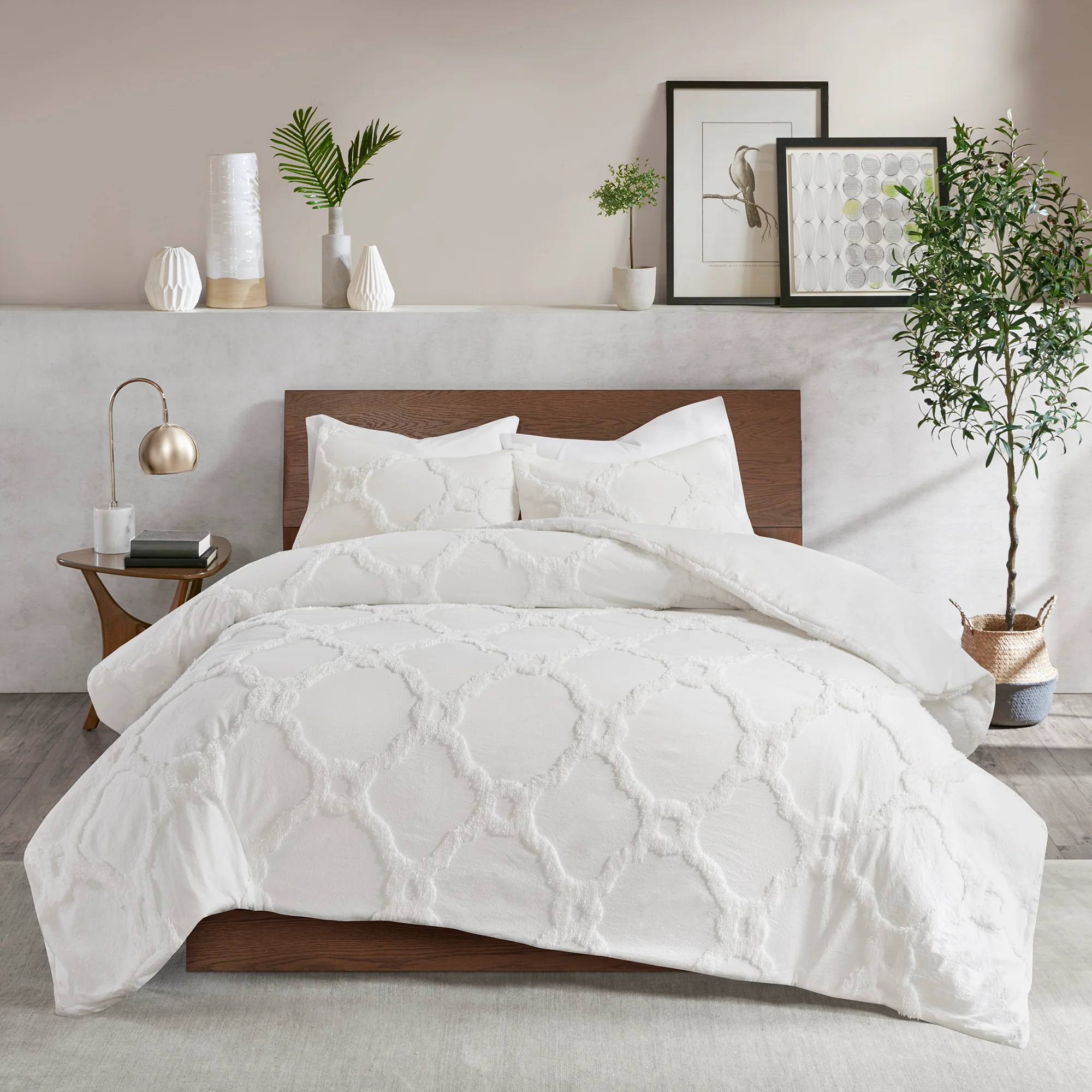 Pacey 3-Piece Tufted Cotton Chenille Geometric Comforter Set - Image 5