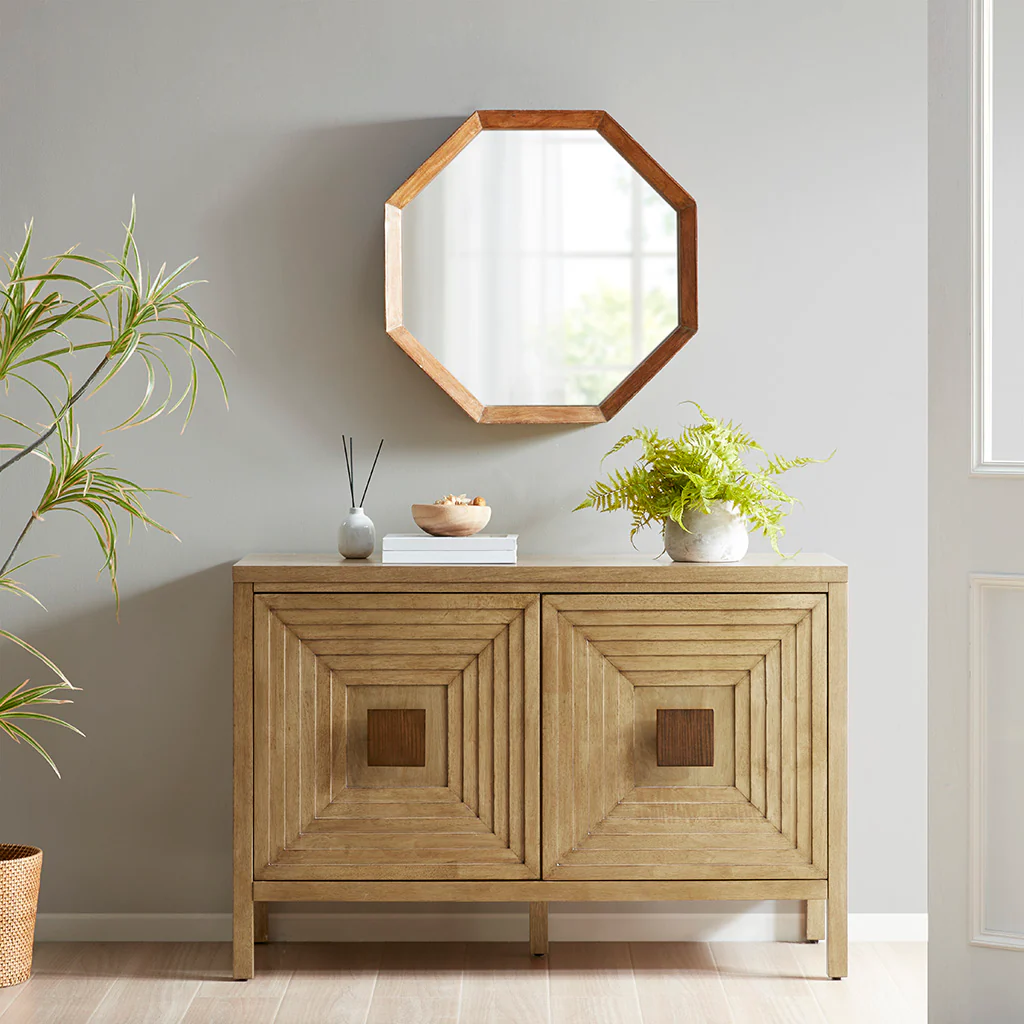 Paige Geometric 2-Door Storage Cabinet With Adjustable Shelves - Image 6