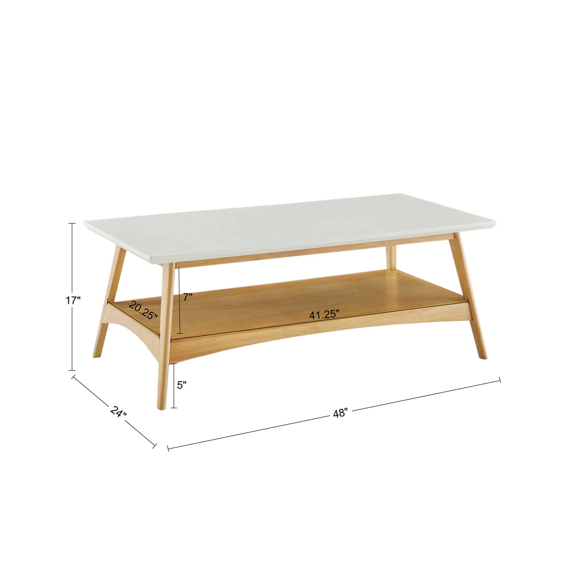 Parker Mid-century Coffee Table with Storage Shelf - Image 40
