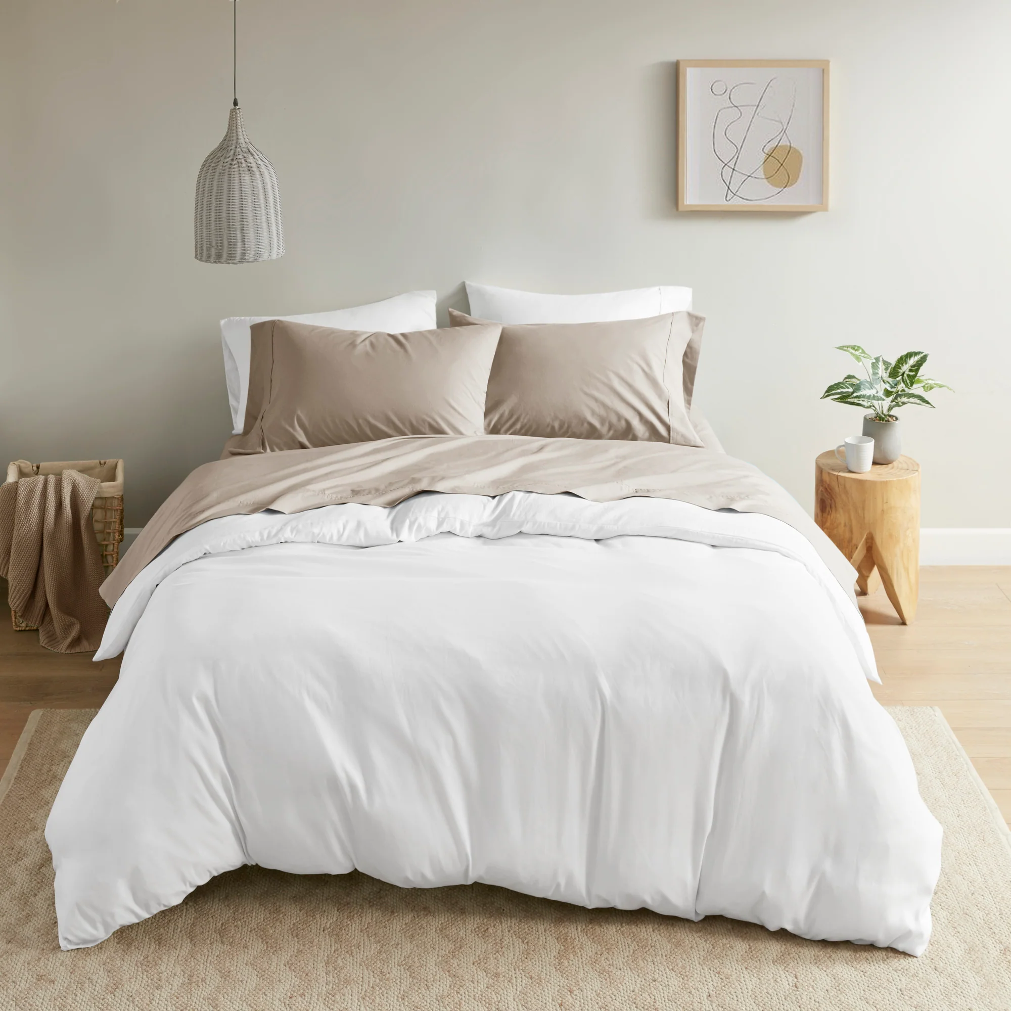 Peached Percale 200 Thread Count Relaxed Cotton Percale Sheet Set - Image 56
