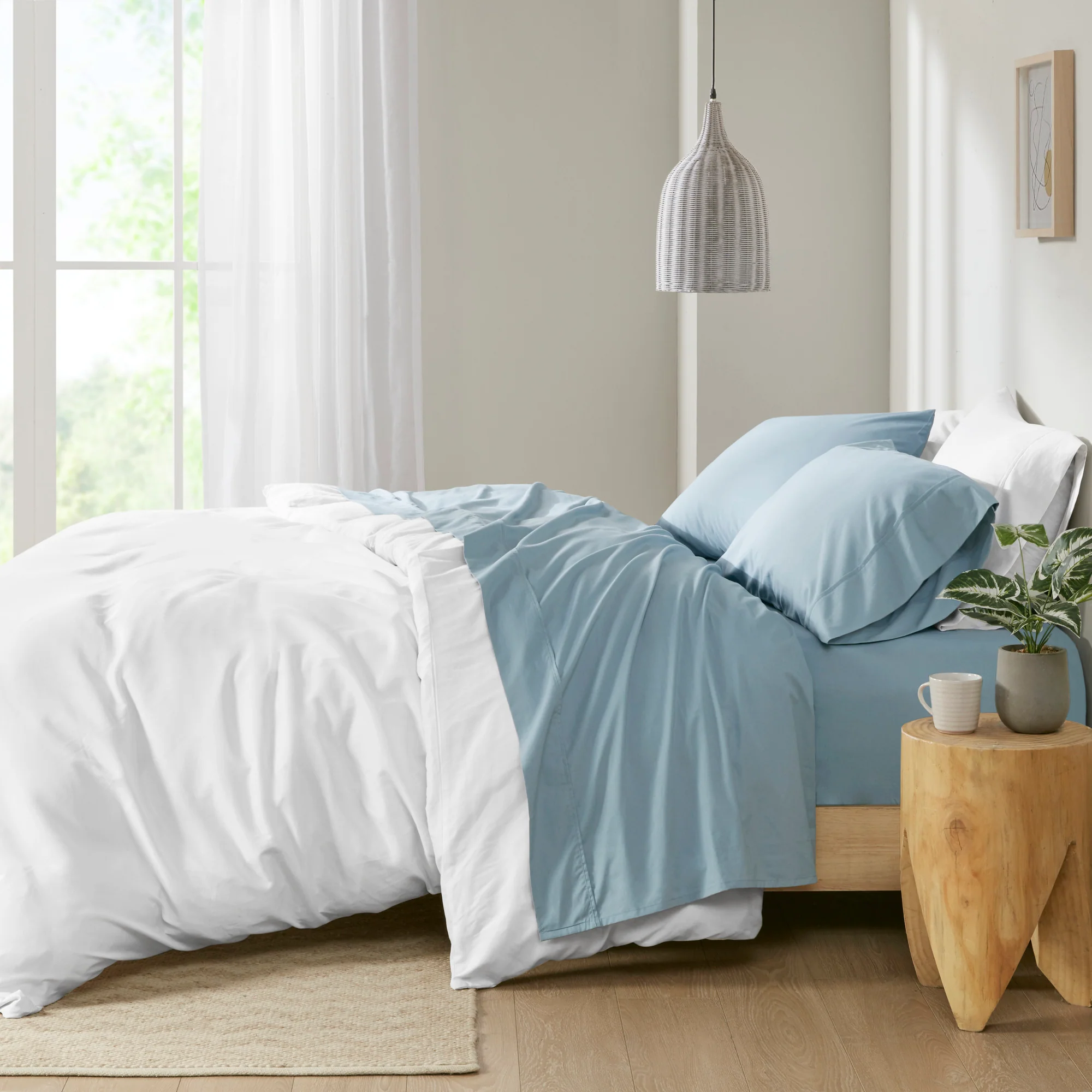 Peached Percale 200 Thread Count Relaxed Cotton Percale Sheet Set - Image 6