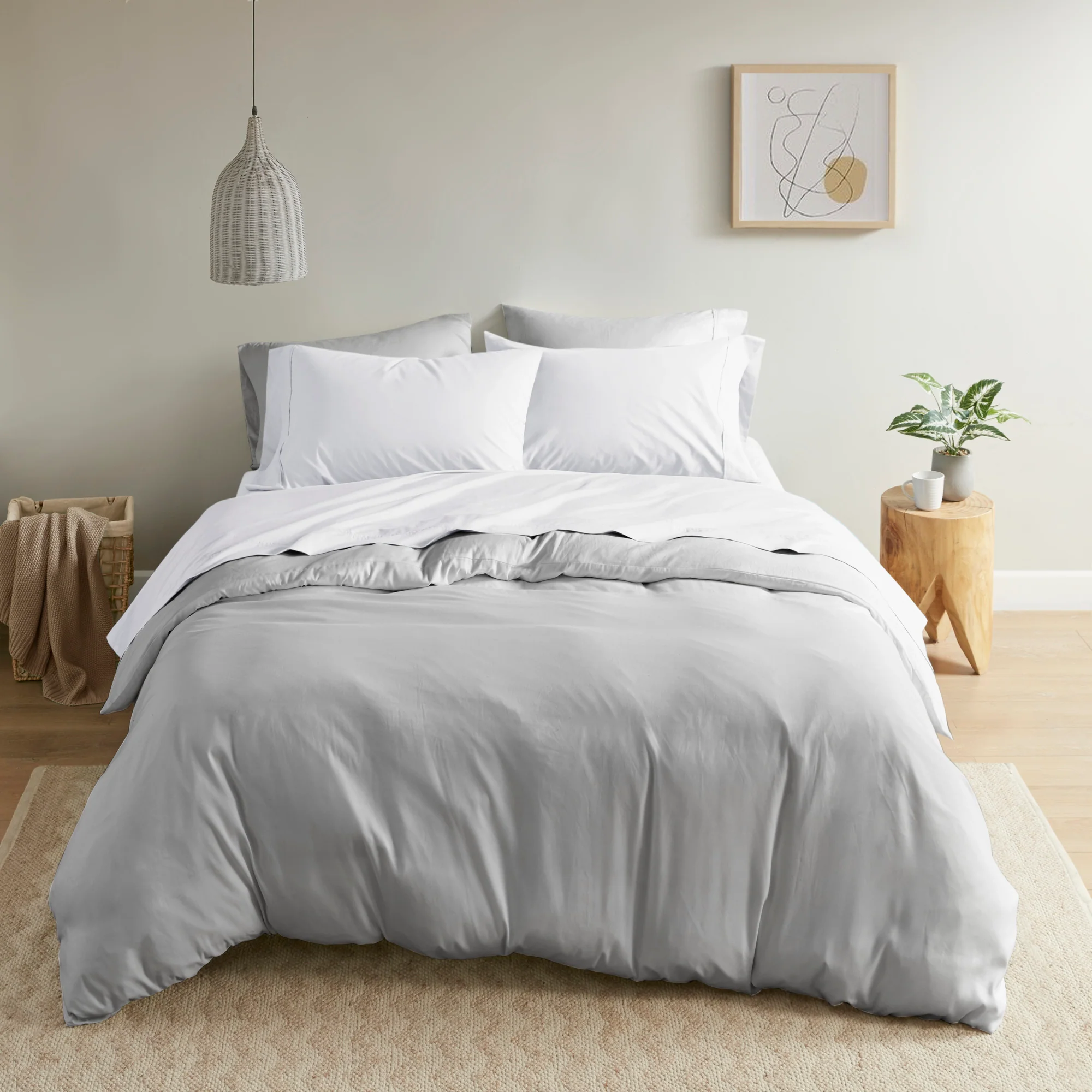 Peached Percale 200 Thread Count Relaxed Cotton Percale Sheet Set - Image 60