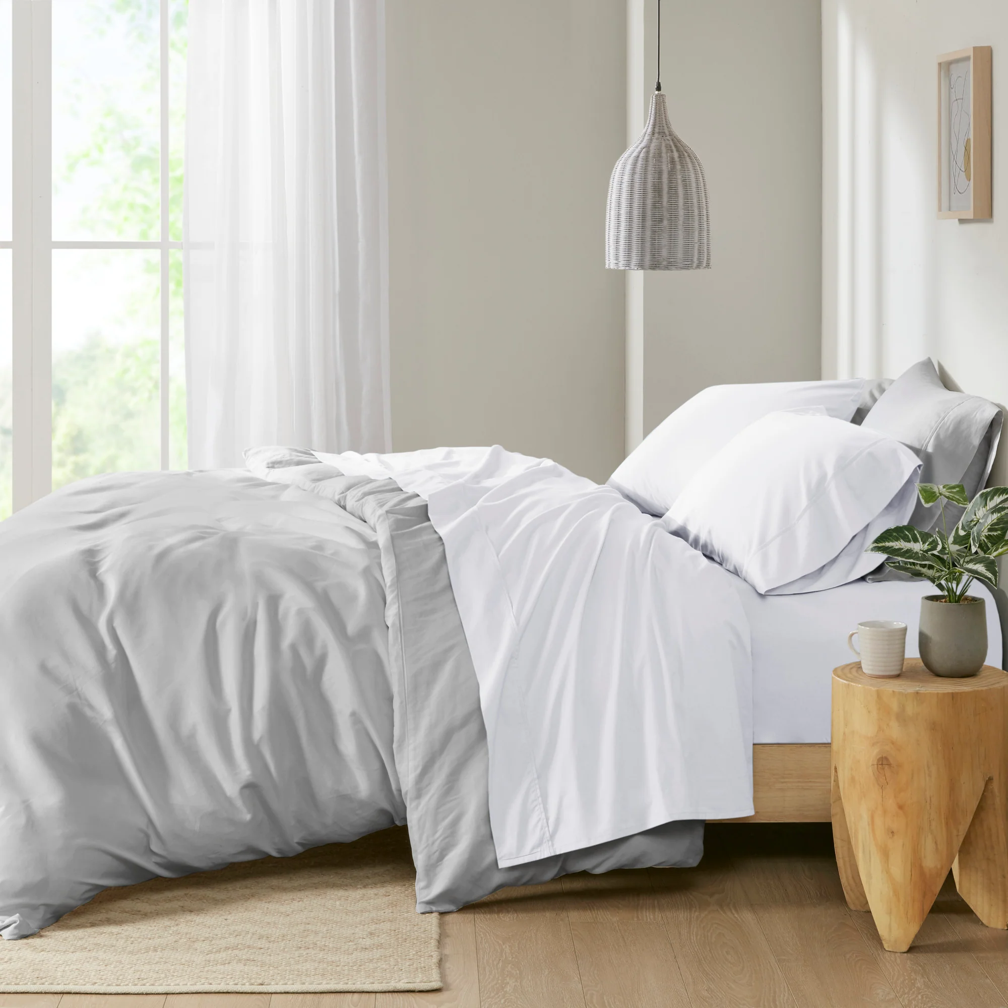 Peached Percale 200 Thread Count Relaxed Cotton Percale Sheet Set - Image 61