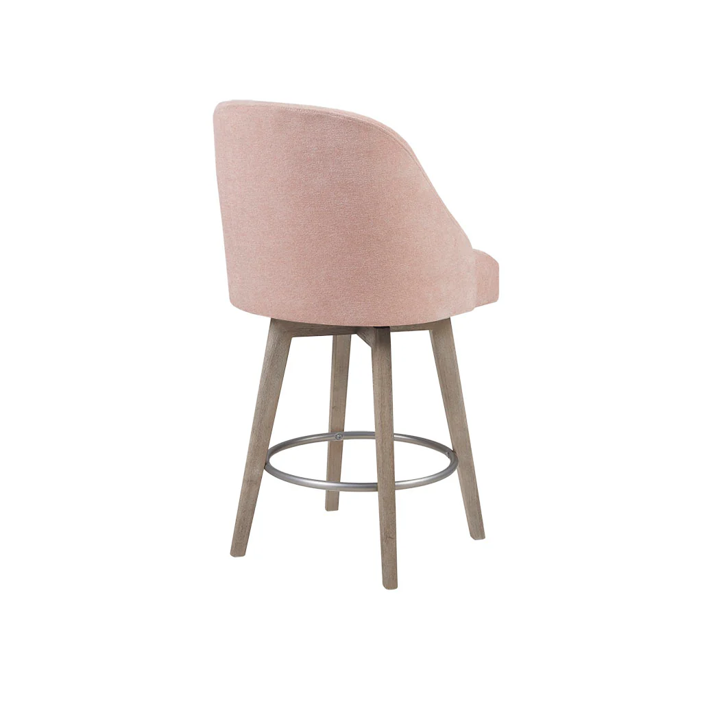 Pearce Swivel Upholstered Counter Stool (25.75'') with Solid Wood Legs & Metal Footrest - Image 22