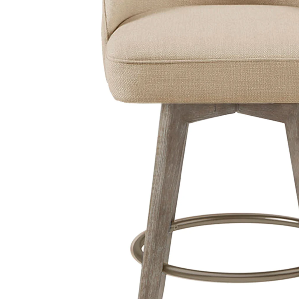 Pearce Swivel Upholstered Counter Stool (25.75'') with Solid Wood Legs & Metal Footrest - Image 26