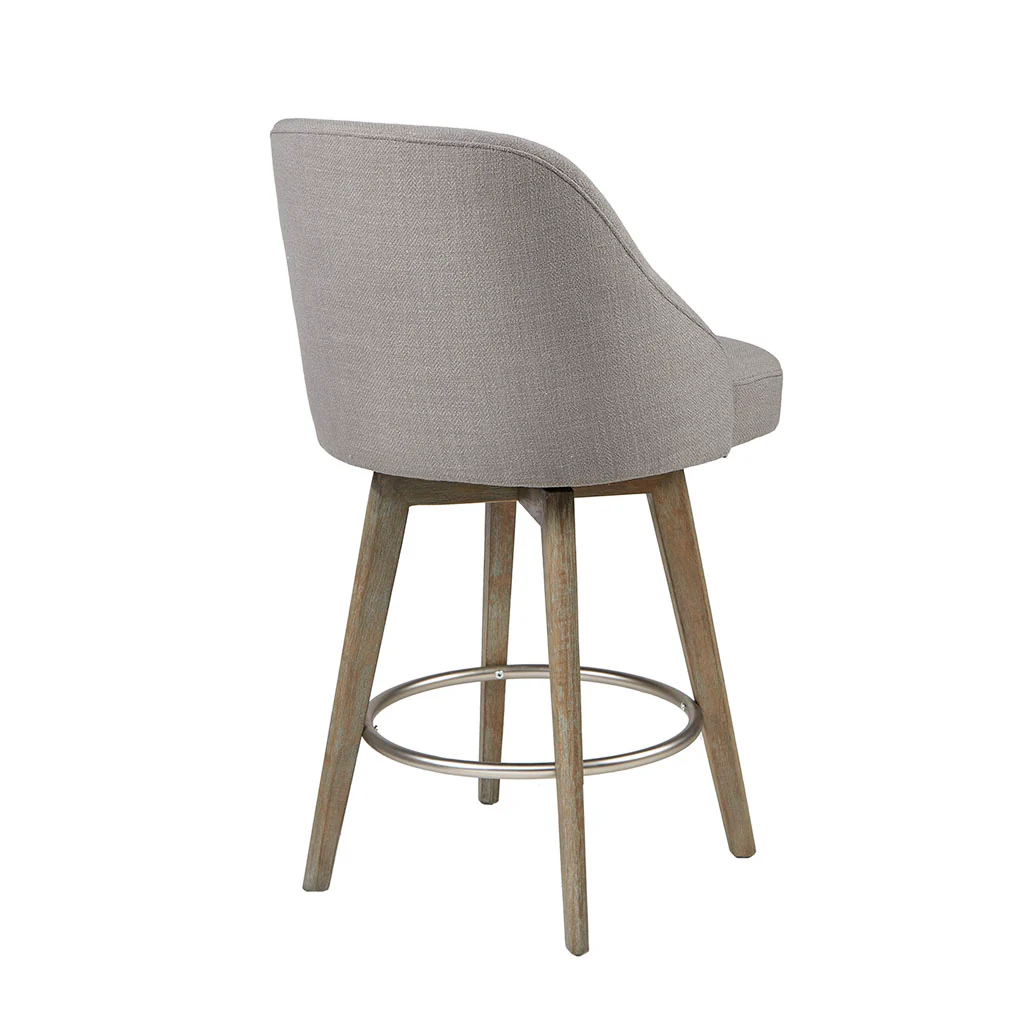 Pearce Swivel Upholstered Counter Stool (25.75'') with Solid Wood Legs & Metal Footrest - Image 27