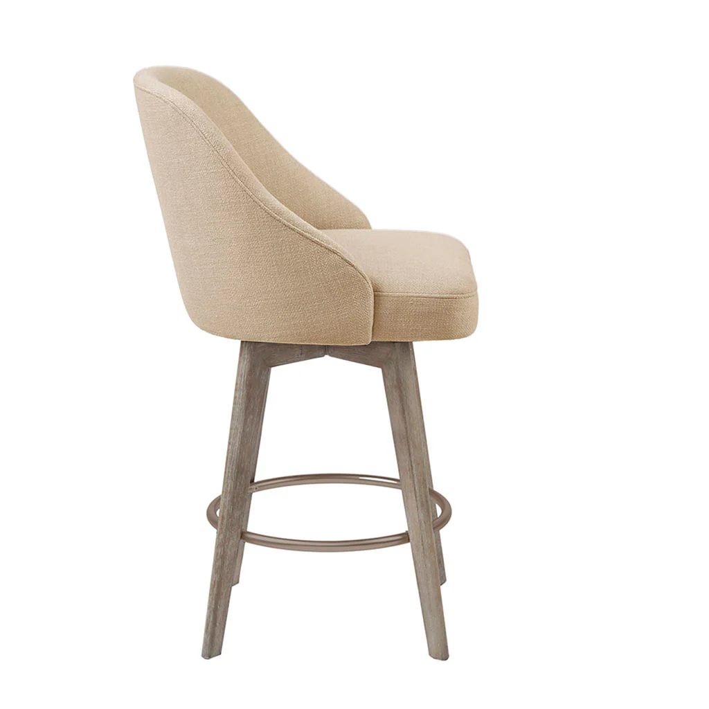 Pearce Swivel Upholstered Counter Stool (25.75'') with Solid Wood Legs & Metal Footrest - Image 45