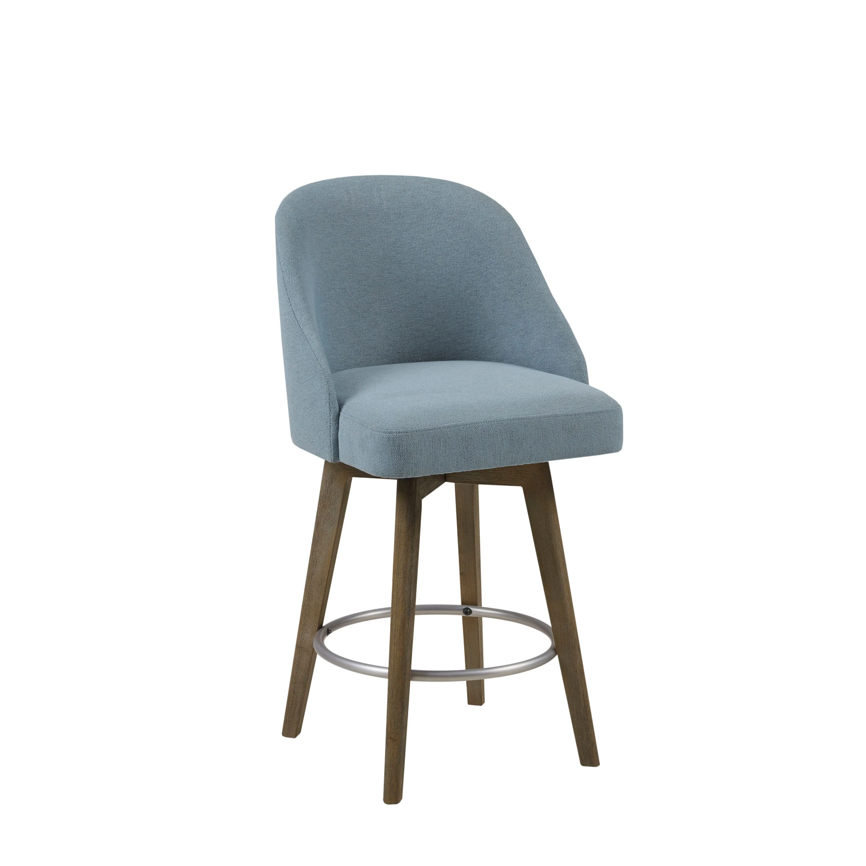 Pearce Swivel Upholstered Counter Stool (25.75'') with Solid Wood Legs & Metal Footrest - Image 58
