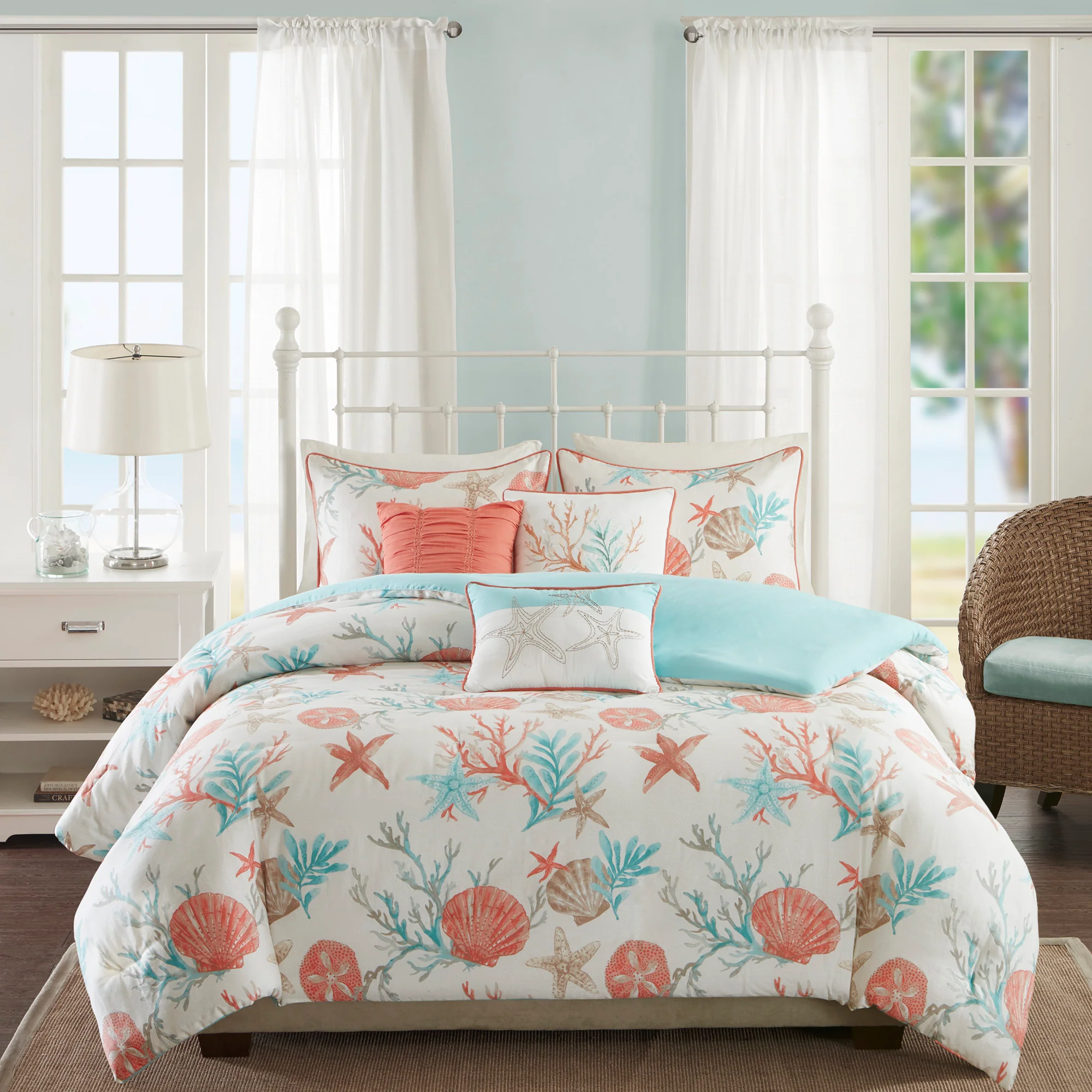 Pebble Beach 6-Piece Cotton Sateen Duvet Cover Set - Image 4