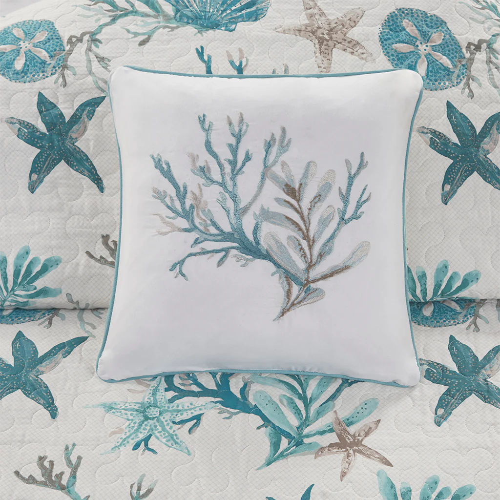 Pebble Beach 6-Piece Cotton Sateen Quilt Set with Throw Pillows - Image 22