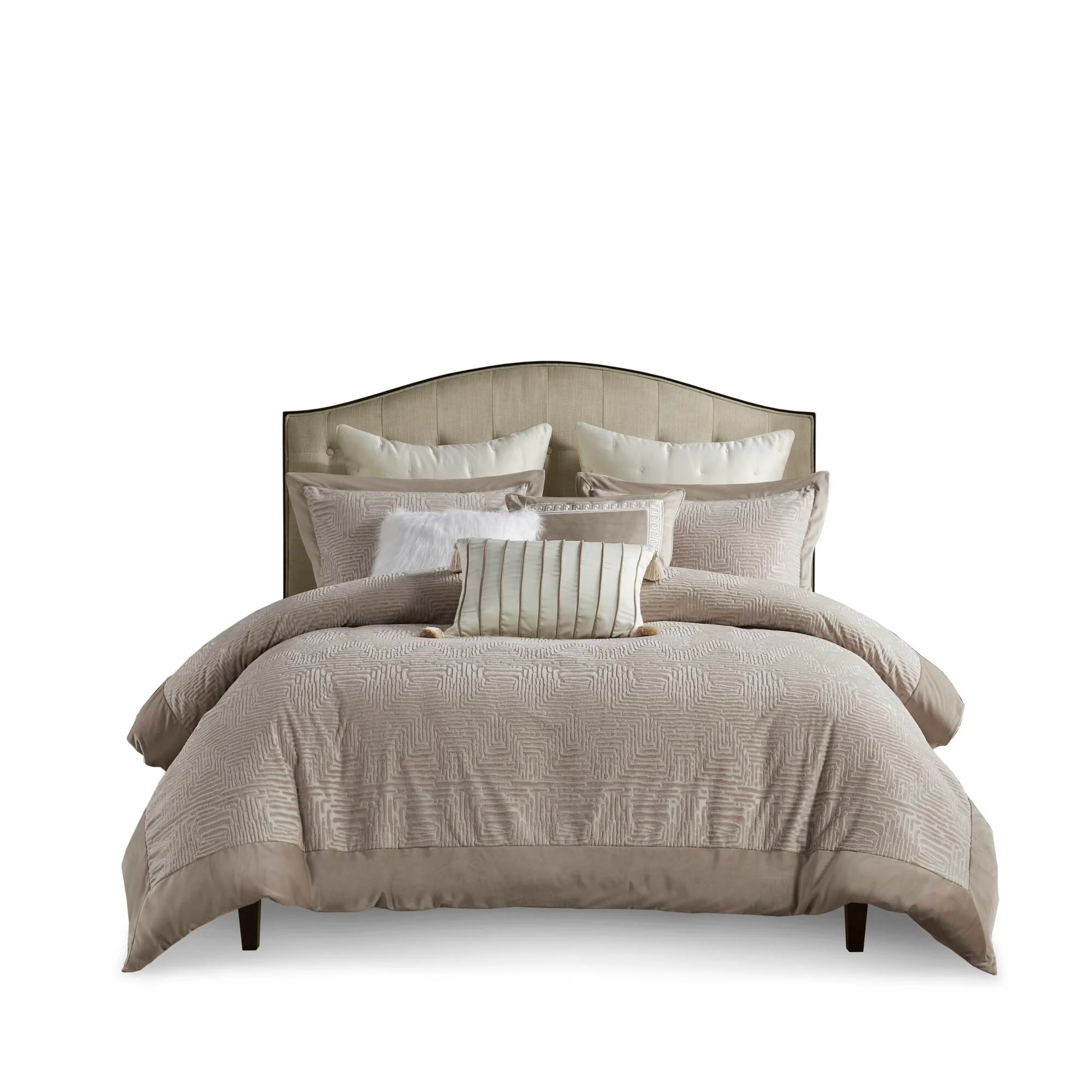 Pescal Oversized Velvet Comforter Set with Euro Shams and Throw Pillows - Image 4
