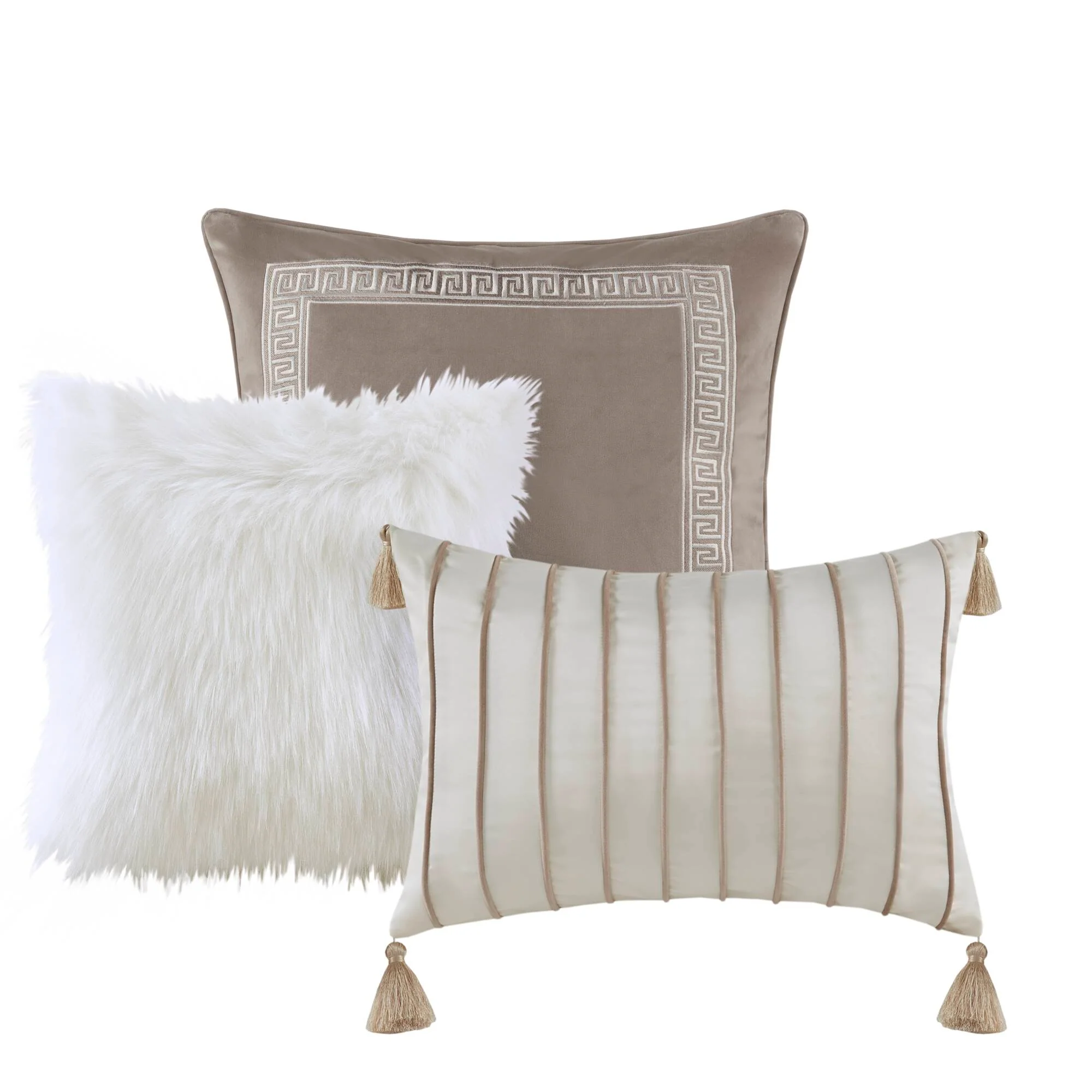 Pescal Oversized Velvet Comforter Set with Euro Shams and Throw Pillows - Image 7