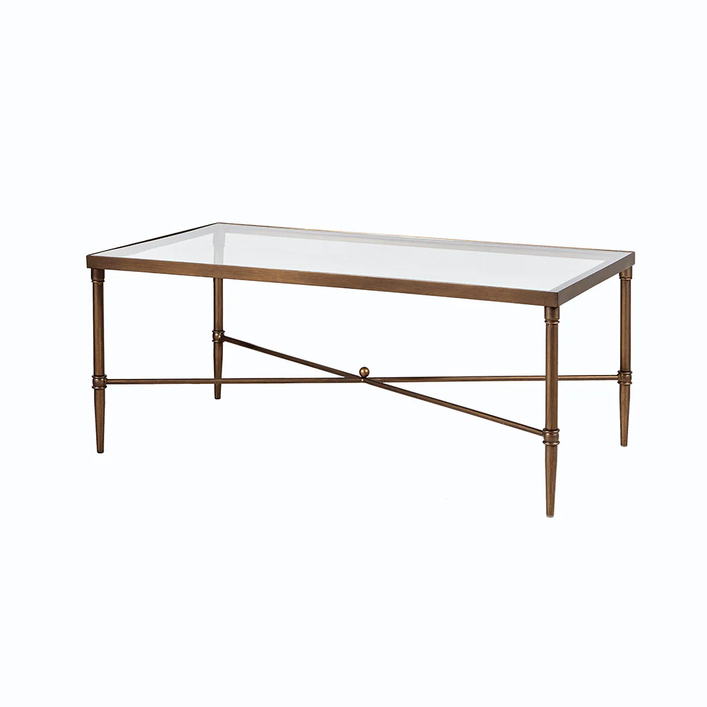 Porter Rectangular Metal & Glass Coffee Table - Image 8