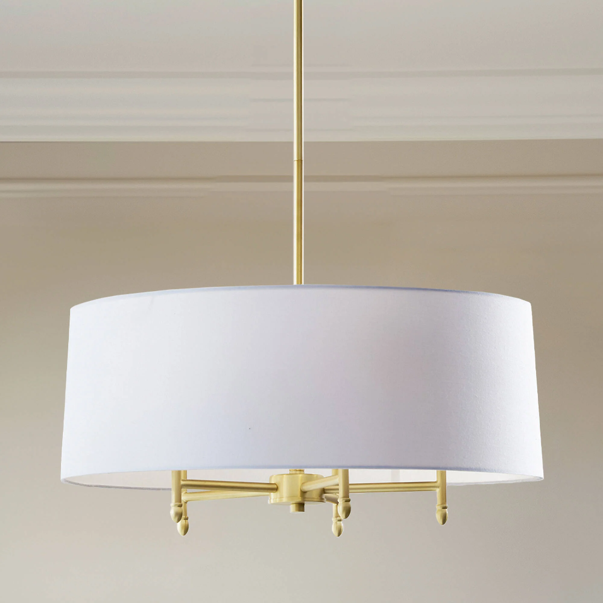 Presidio Presidio 5-Light Dimmable Chandelier with Drum-shaped Fabric Shade & Adjustable Height - Image 3