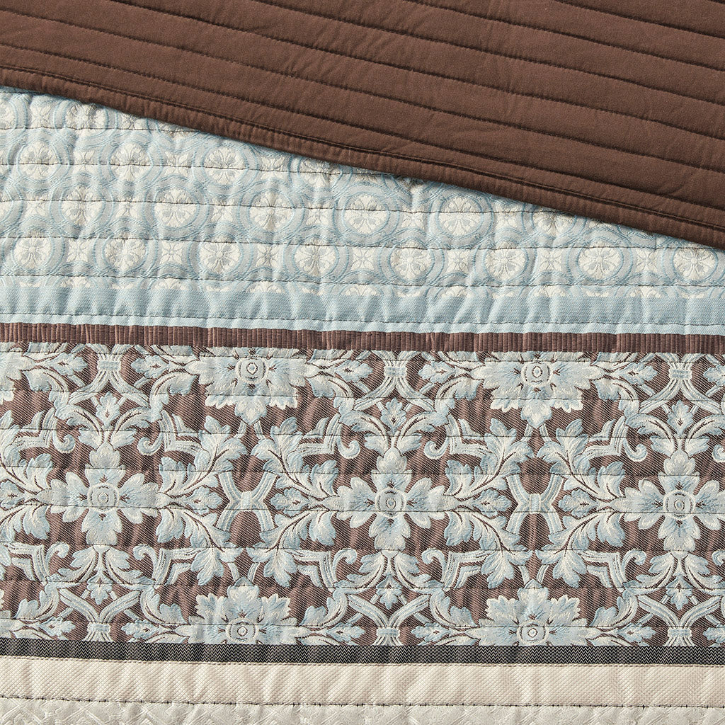 Princeton 5-Piece Jacquard Quilt Set with Throw Pillows - Image 12