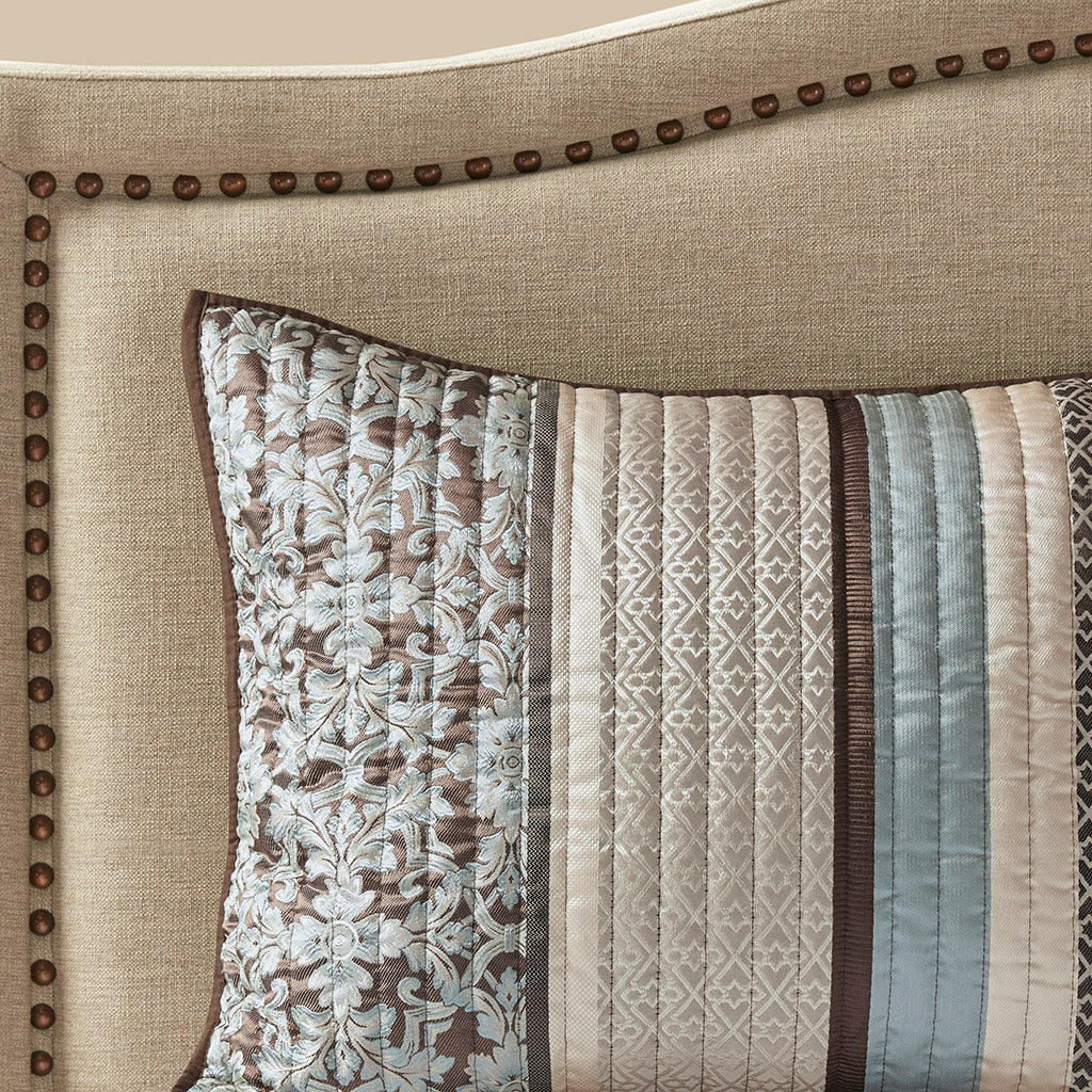 Princeton 5-Piece Jacquard Quilt Set with Throw Pillows - Image 16