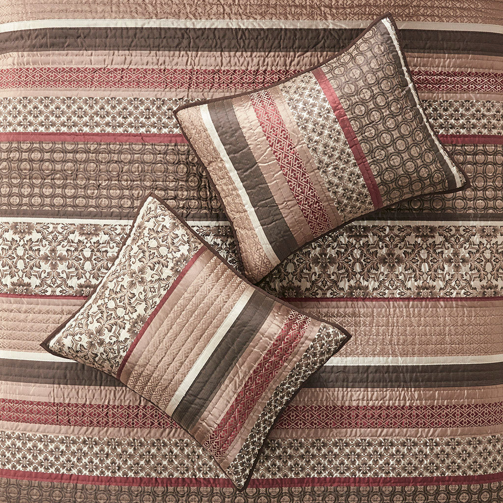 Princeton 5-Piece Jacquard Quilt Set with Throw Pillows - Image 19
