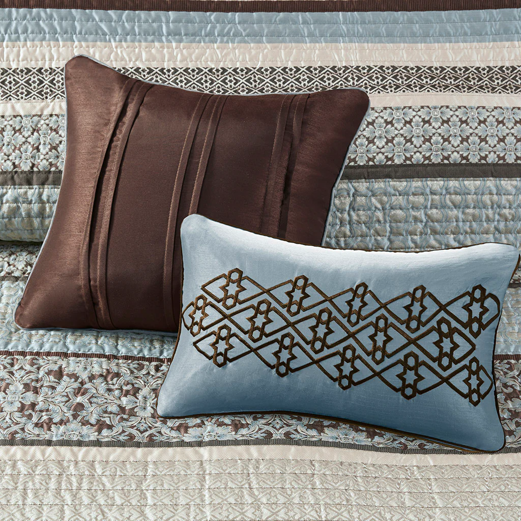 Princeton 5-Piece Jacquard Quilt Set with Throw Pillows - Image 22