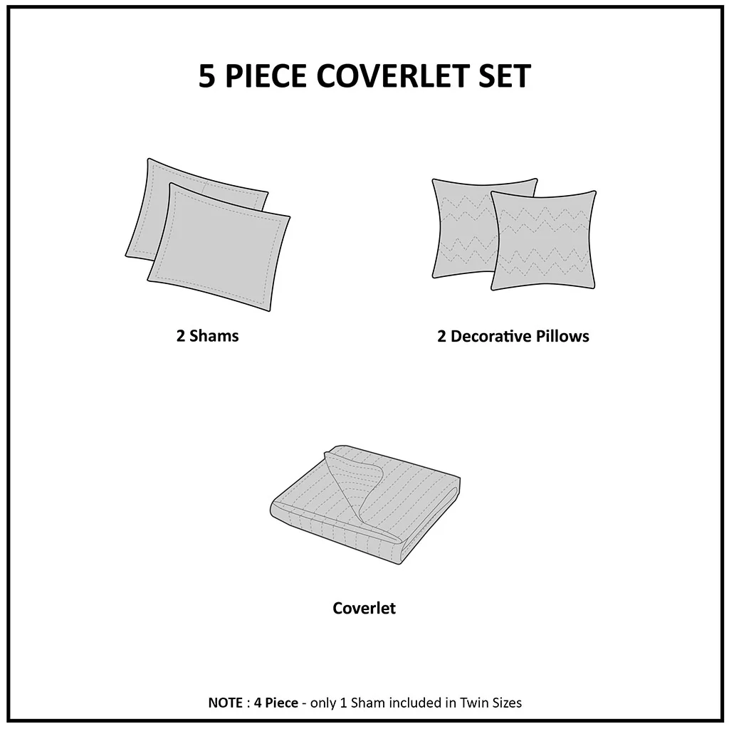 Princeton 5-Piece Jacquard Quilt Set with Throw Pillows - Image 27