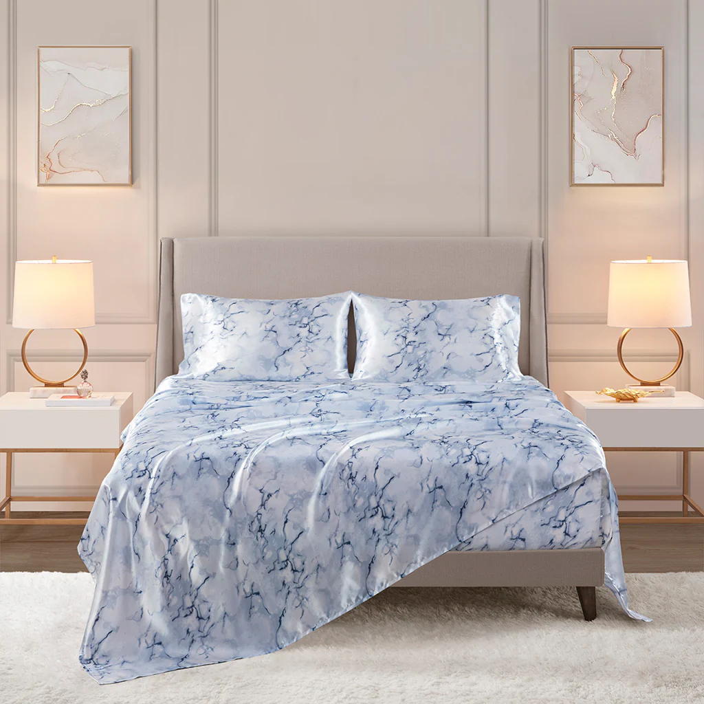 Printed Satin Sheet Set - Image 3