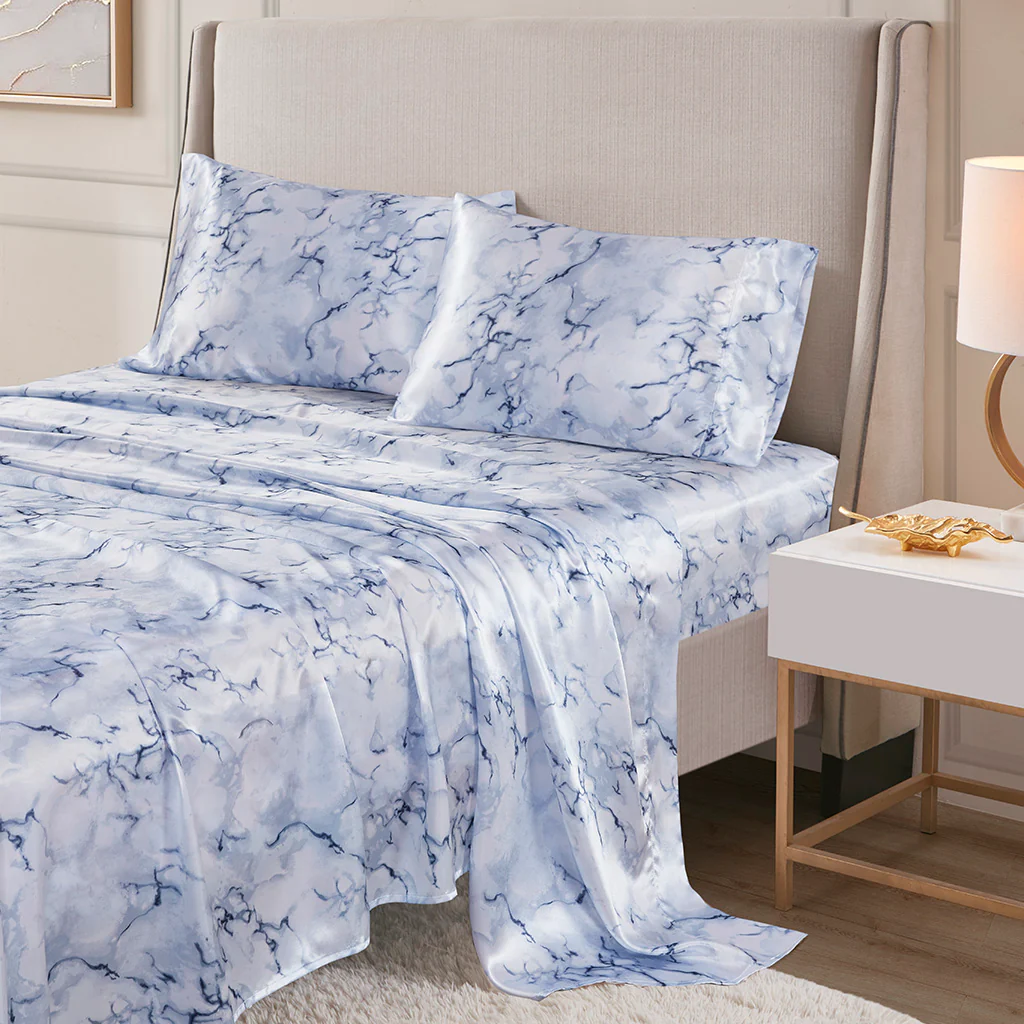 Printed Satin Sheet Set - Image 7