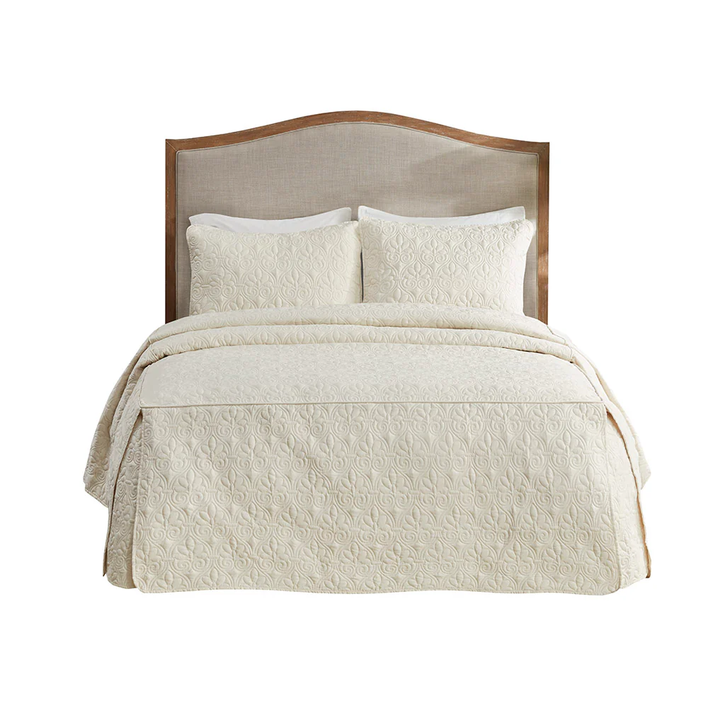 Quebec 3-Piece Split Corner Pleated Quilted Bedspread - Image 5