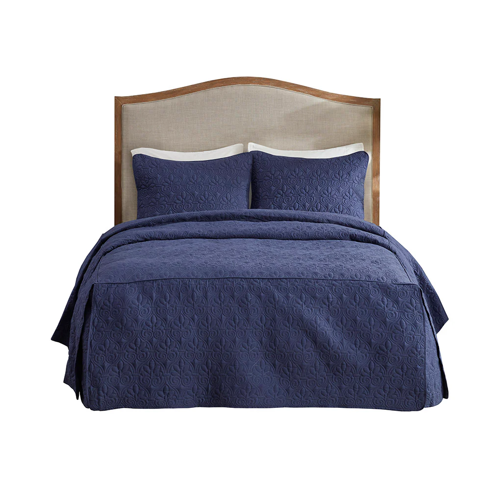 Quebec 3-Piece Split Corner Pleated Quilted Bedspread - Image 7