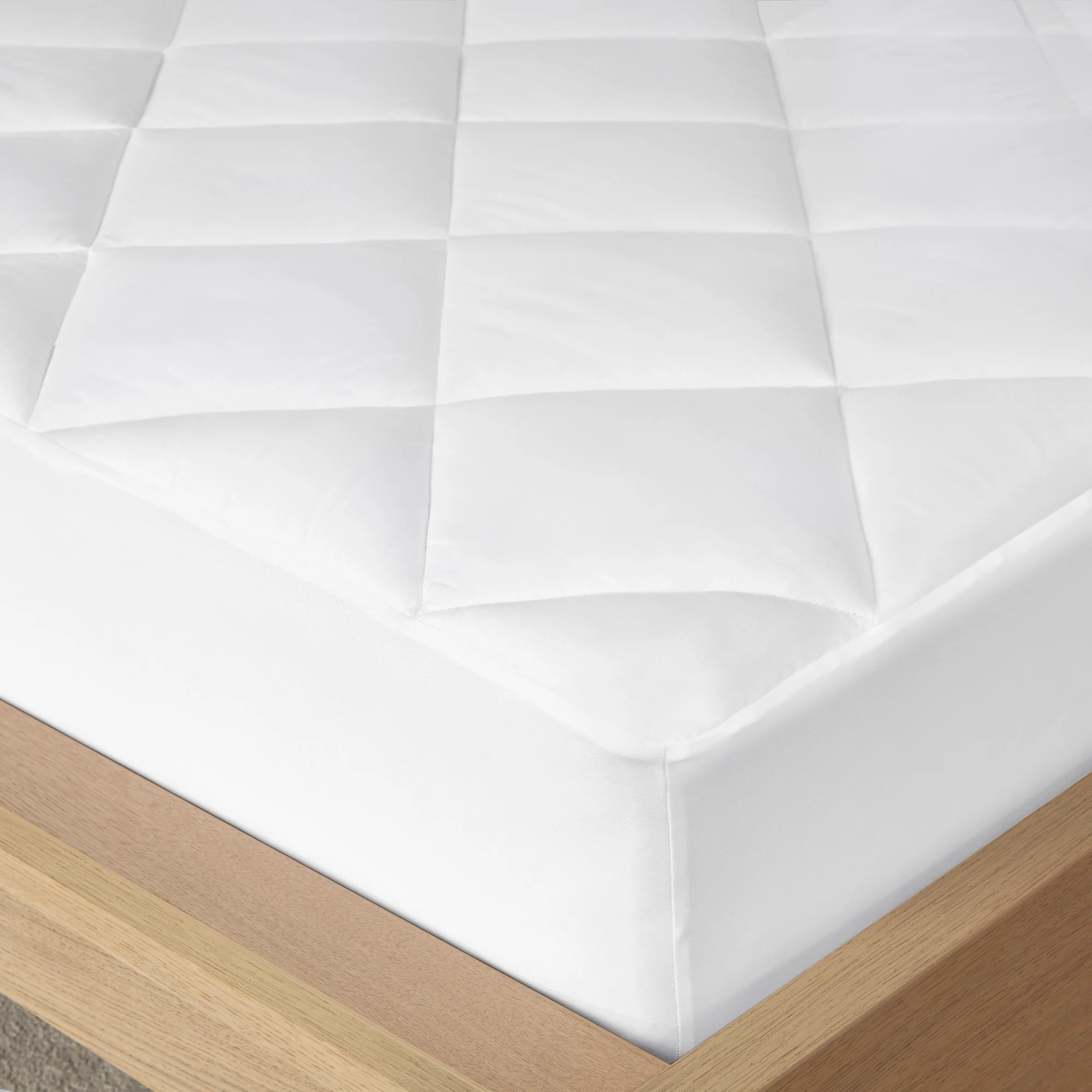 Quiet Nights 300 Thread Count Cotton Sateen Waterproof Mattress Pad - Image 5