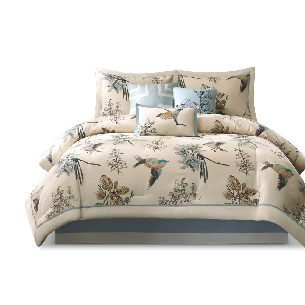 Quincy 7-Piece Printed Cotton Twill Comforter Set - Image 11