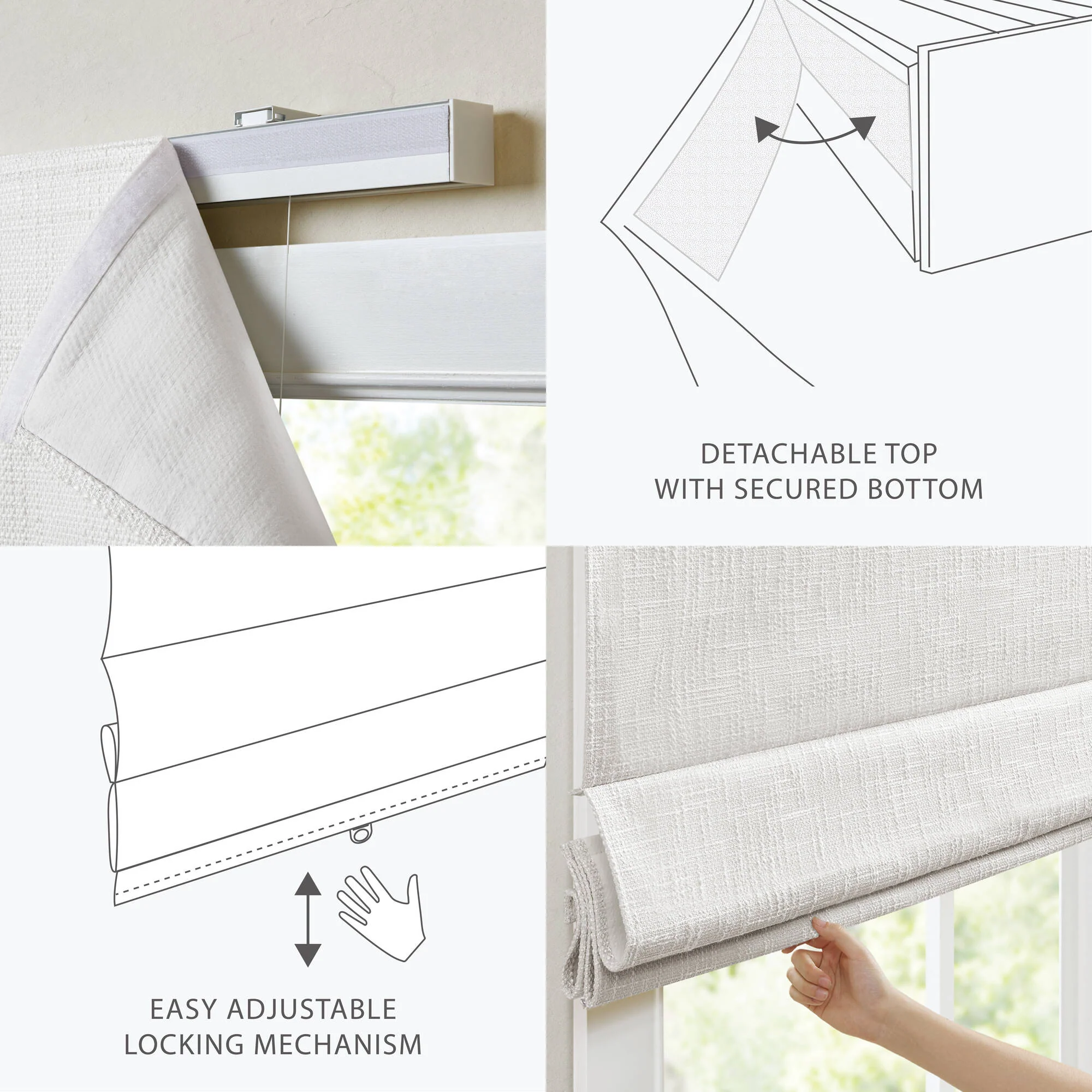 Quincy Total Blackout Cordless Roman Shade - Image 23