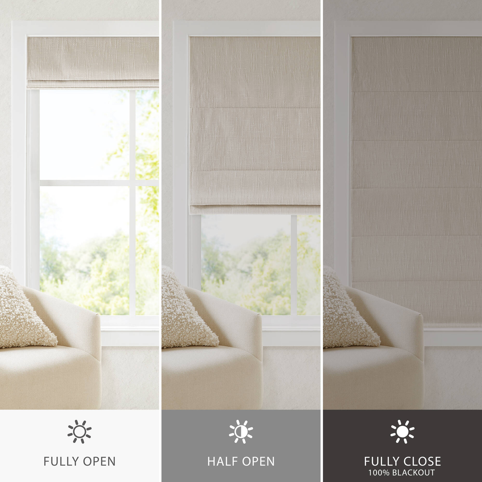 Quincy Total Blackout Cordless Roman Shade - Image 41