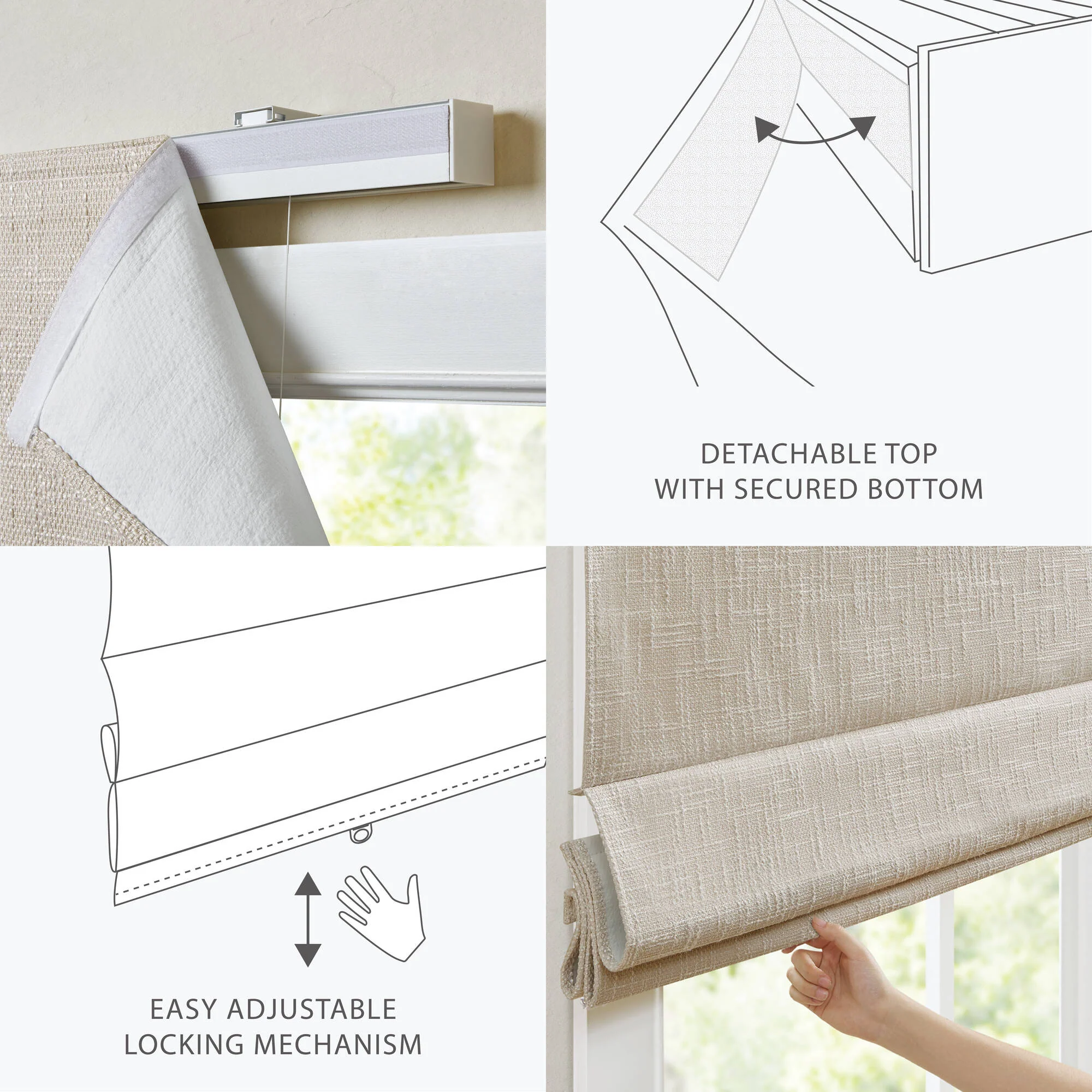 Quincy Total Blackout Cordless Roman Shade - Image 43