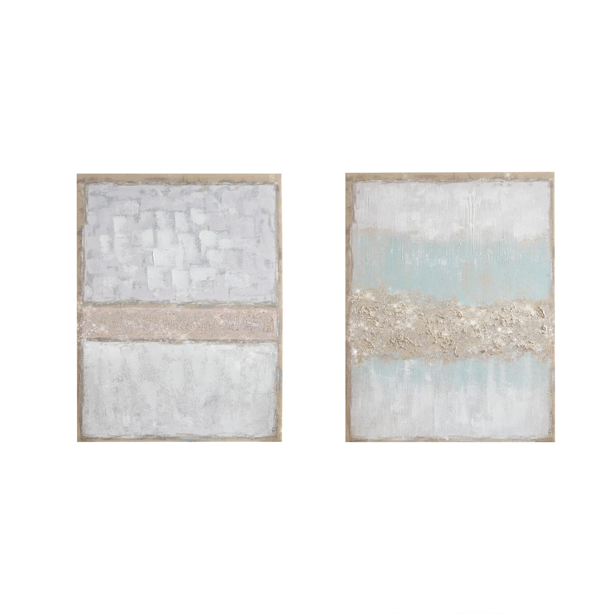 Radiant Flatland Hand Embellished Glitter 2-Piece Canvas Wall Art Set - Image 3