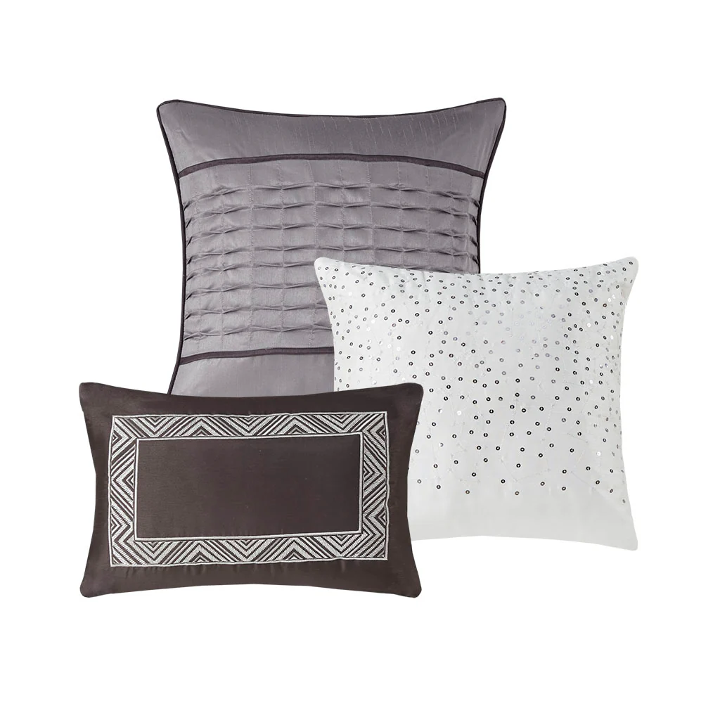 Rhapsody 6-Piece Reversible Jacquard Quilt Set with Throw Pillows - Image 30