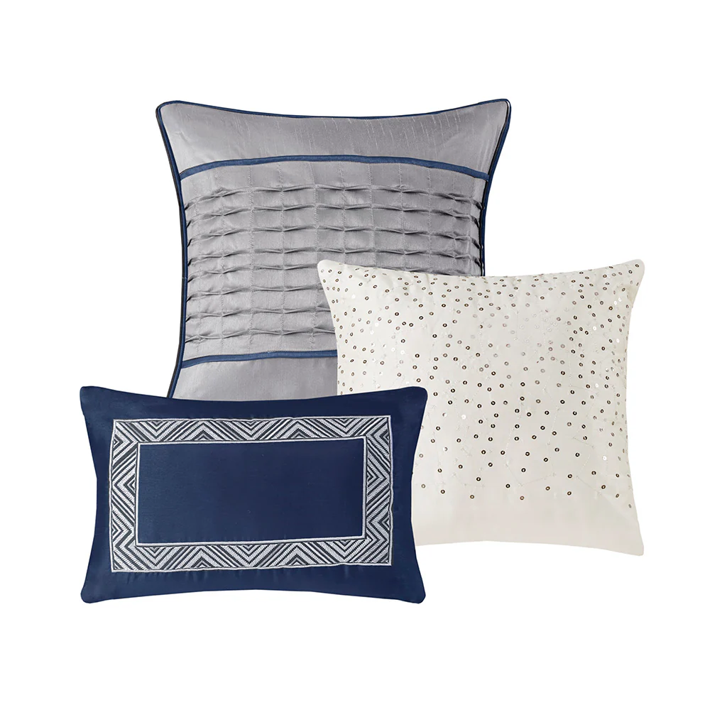 Rhapsody 6-Piece Reversible Jacquard Quilt Set with Throw Pillows - Image 40