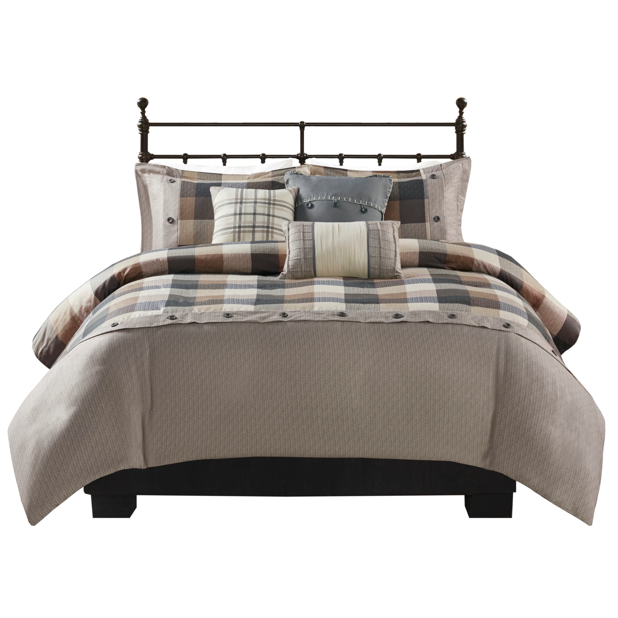 Ridge 6-Piece Herringbone Duvet Cover Set - Image 29