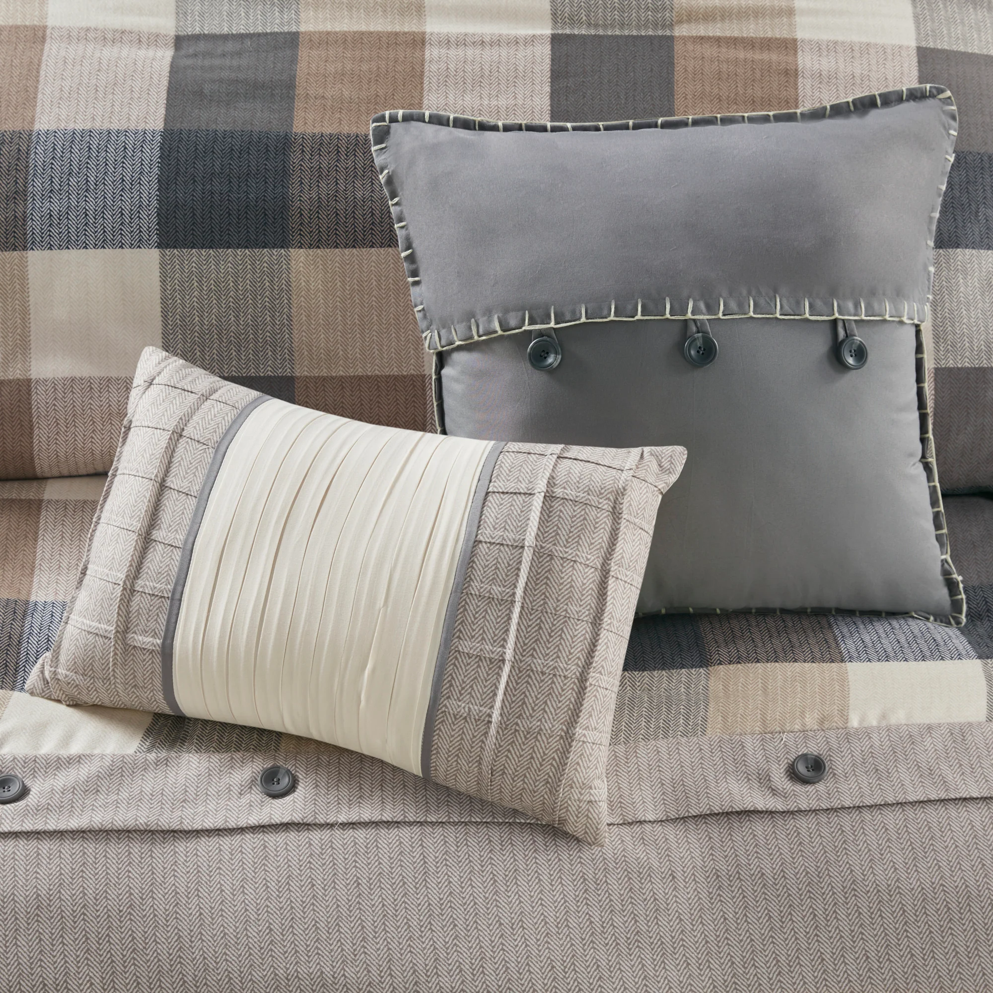 Ridge 6-Piece Herringbone Duvet Cover Set - Image 33