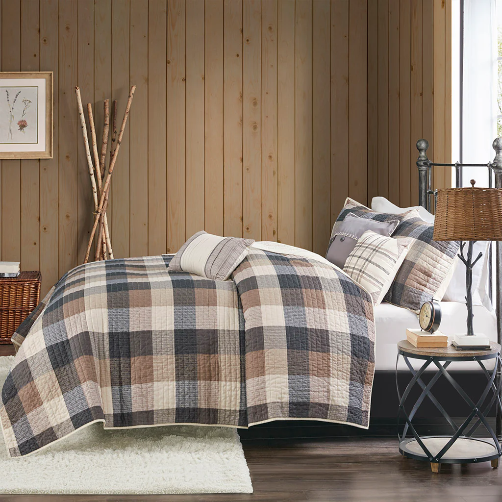 Ridge 6-Piece Printed Herringbone Quilt Set with Throw Pillows - Image 18