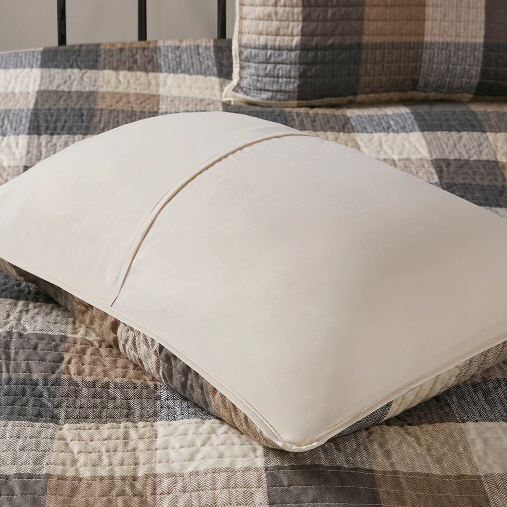 Ridge 6-Piece Printed Herringbone Quilt Set with Throw Pillows - Image 20