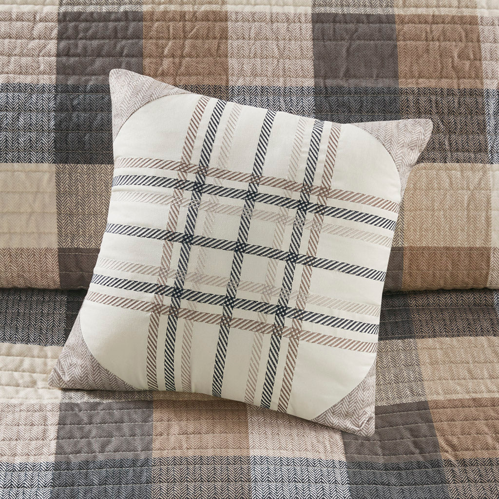 Ridge 6-Piece Printed Herringbone Quilt Set with Throw Pillows - Image 23